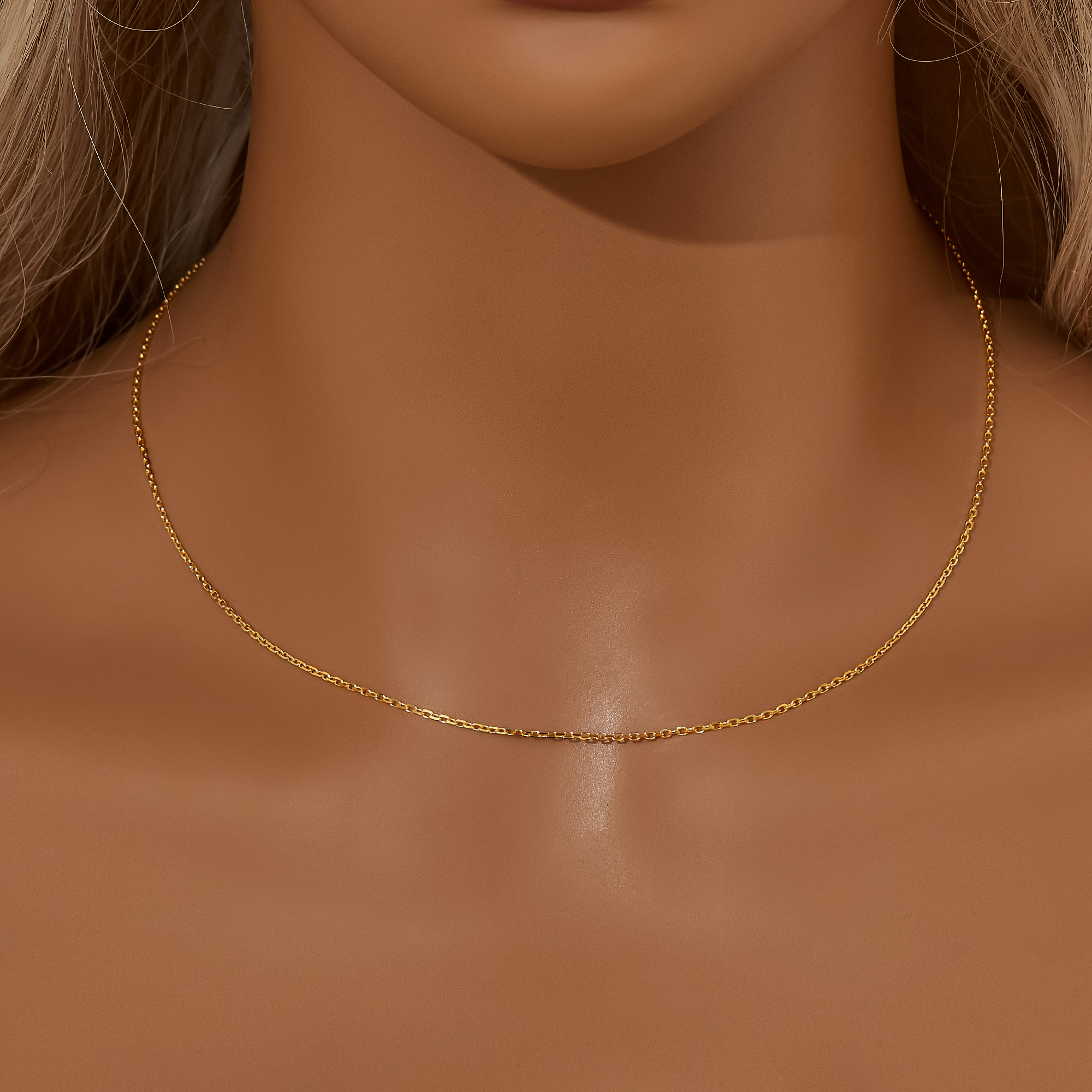 1MM Cable Oval Chain Necklace,Solid 18K Gold Necklace Chain,Minimalist Chain Necklace,DIY Necklace Supplies 1315036 - Click Image to Close