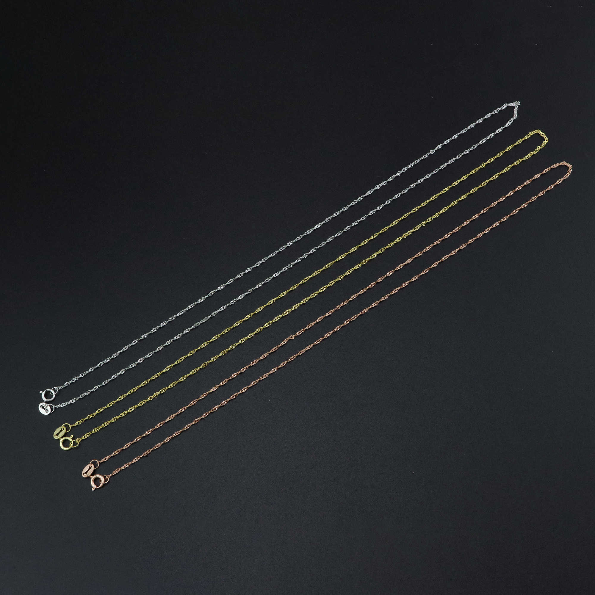 1Pcs 1.9MM Thick 16-22Inches Rose Gold Plated Solid 925 Sterling Silver Twisted Chain Necklace DIY Supplies Findings 1320009 - Click Image to Close