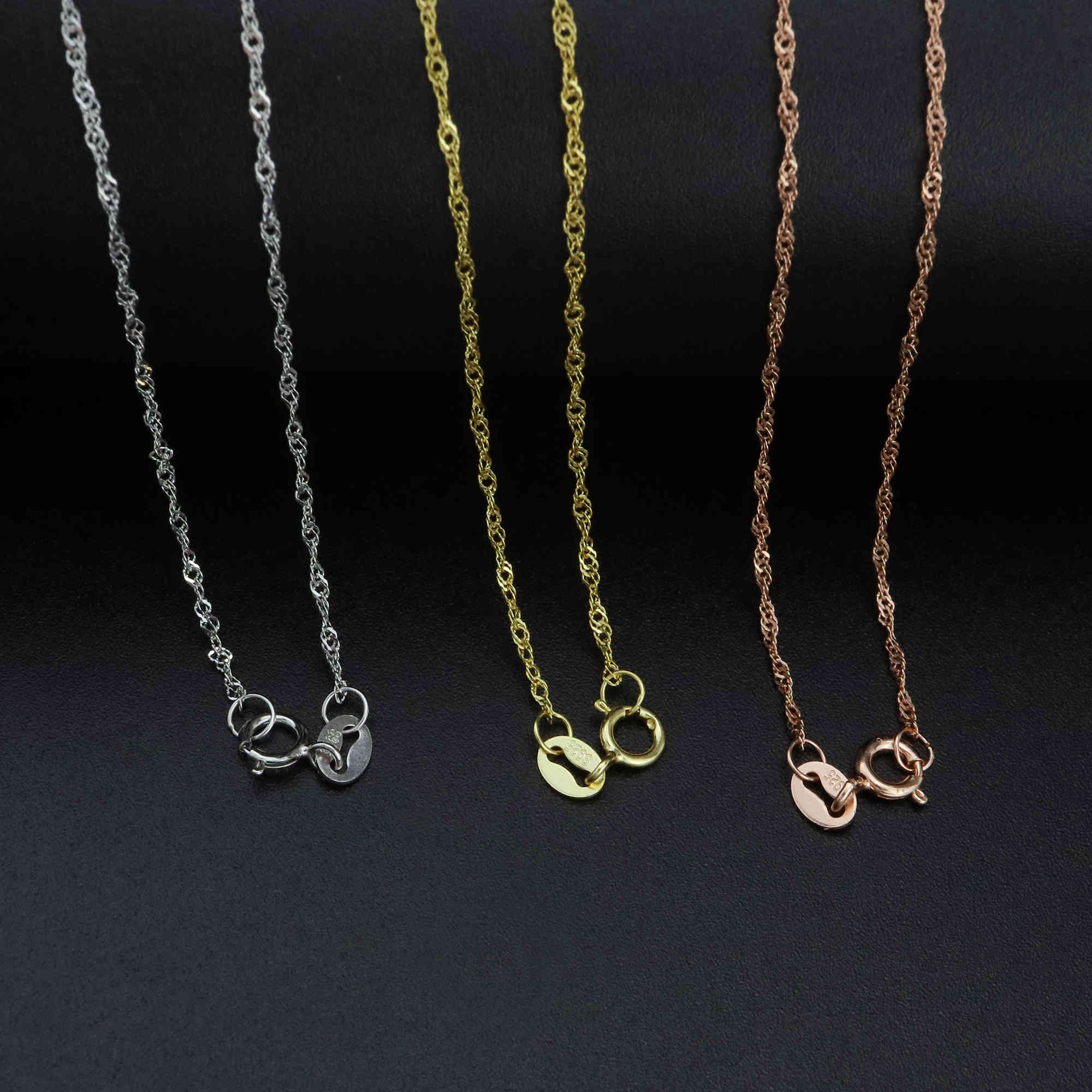 1Pcs 1.9MM Thick 16-22Inches Rose Gold Plated Solid 925 Sterling Silver Twisted Chain Necklace DIY Supplies Findings 1320009 - Click Image to Close