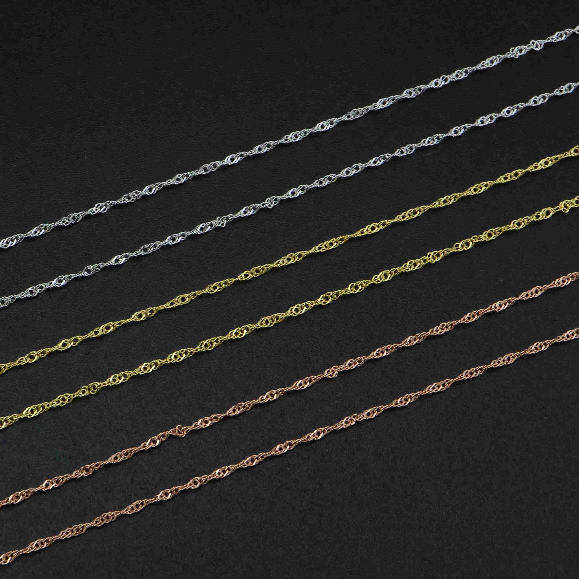 1Pcs 1.9MM Thick 16-22Inches Rose Gold Plated Solid 925 Sterling Silver Twisted Chain Necklace DIY Supplies Findings 1320009 - Click Image to Close