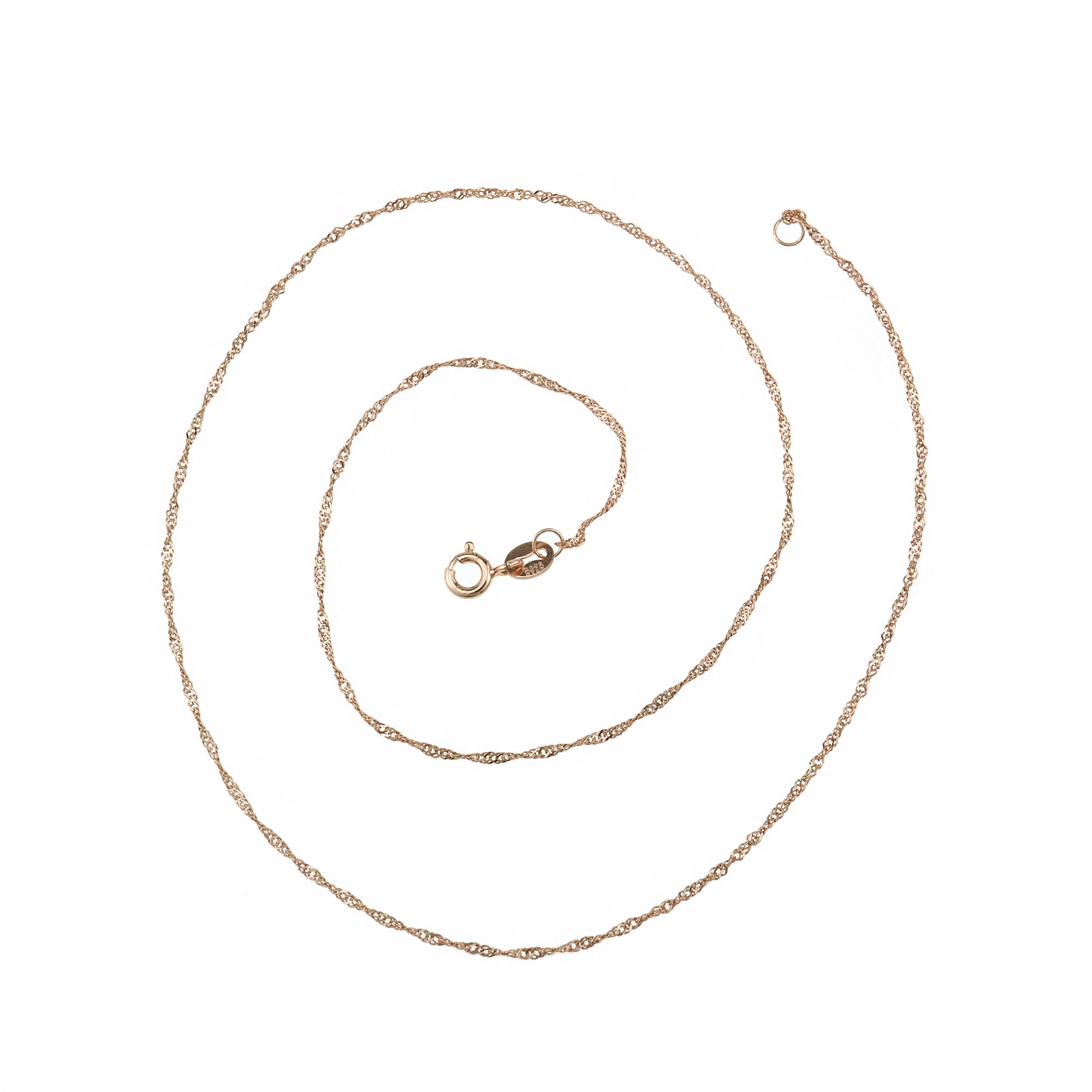 1Pcs 1.9MM Thick 16-22Inches Rose Gold Plated Solid 925 Sterling Silver Twisted Chain Necklace DIY Supplies Findings 1320009 - Click Image to Close