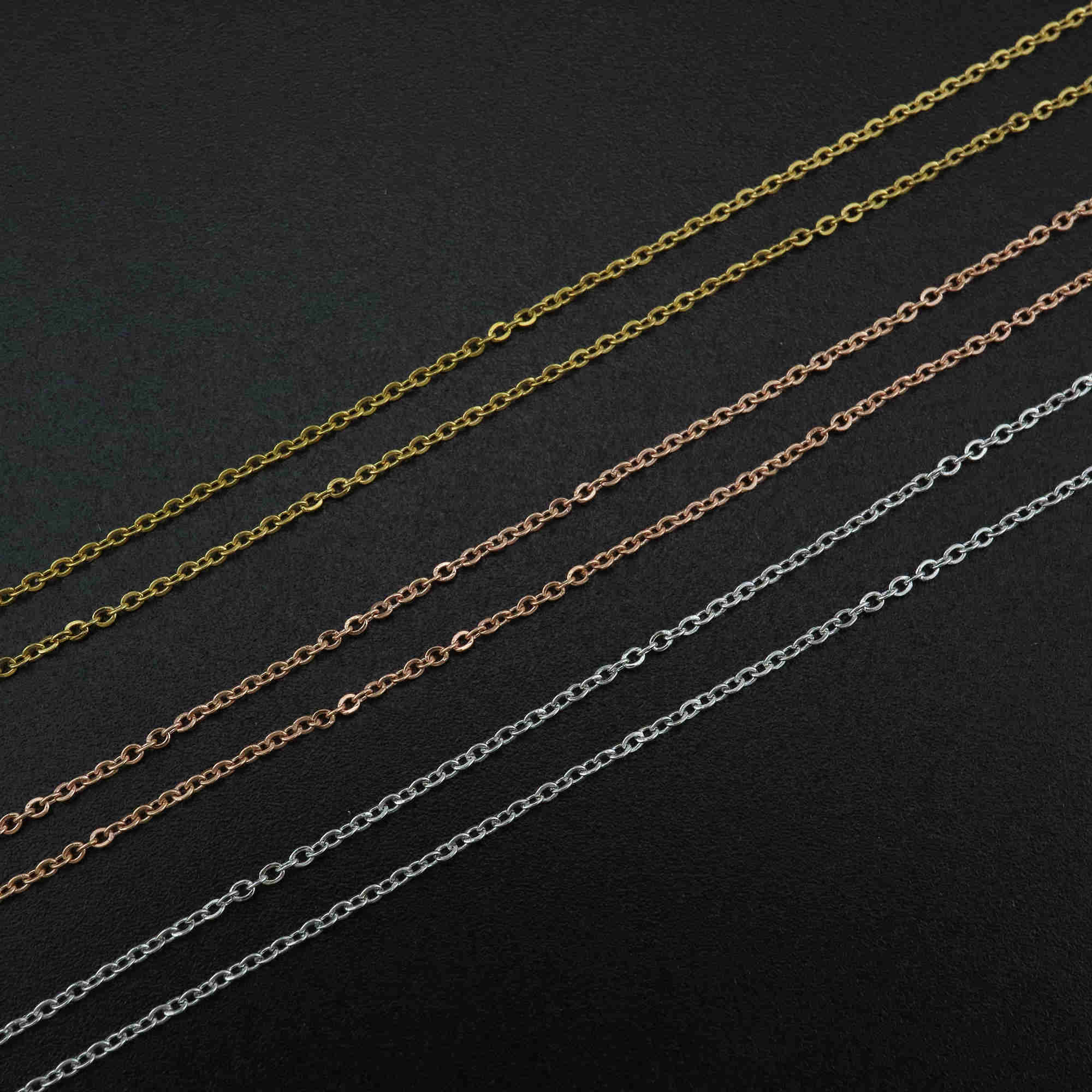 5Pcs 1MM Thick 16-22Inches Rose Gold Plated Stainless Steel O Chain Necklace DIY Supplies Findings 1320010-1 - Click Image to Close