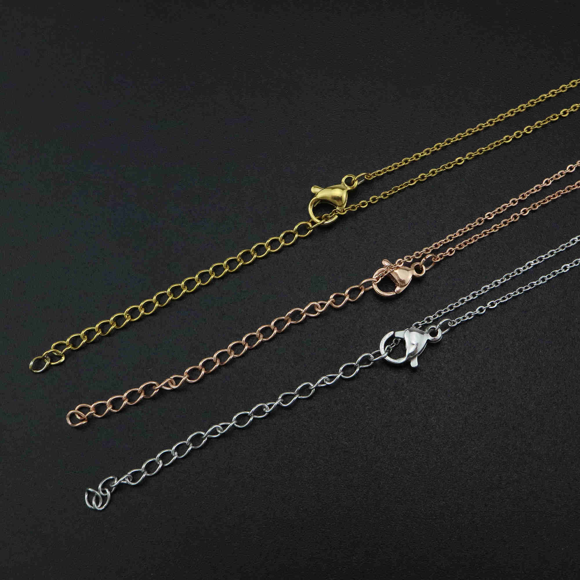 5Pcs 2MM Thick 16-22Inches Rose Gold Plated Stainless Steel O Chain Necklace DIY Supplies Findings 1320010-2 - Click Image to Close