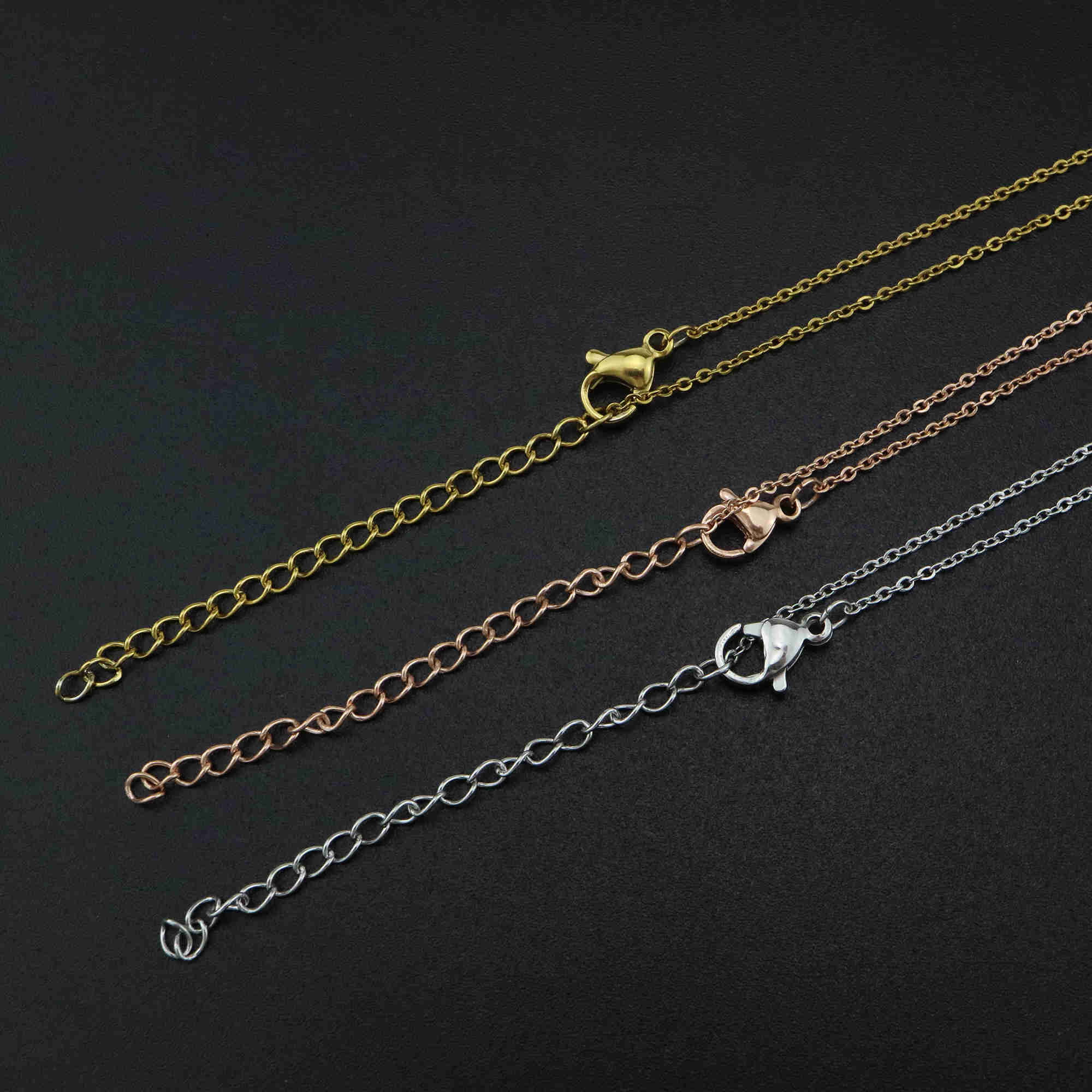 5Pcs 1MM Thick 16-22Inches Rose Gold Plated Stainless Steel O Chain Necklace DIY Supplies Findings 1320010-1 - Click Image to Close