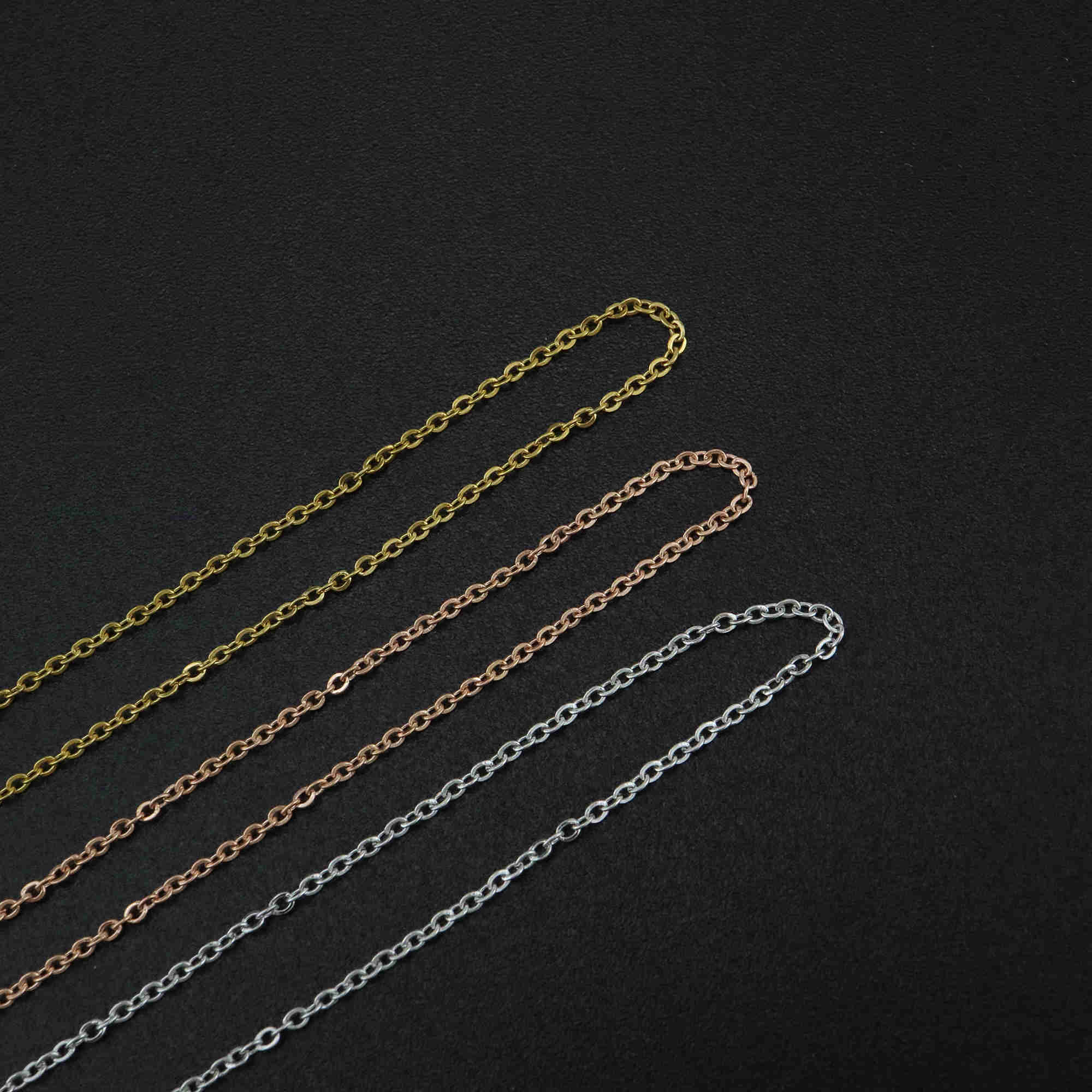 5Pcs 2MM Thick 16-22Inches Rose Gold Plated Stainless Steel O Chain Necklace DIY Supplies Findings 1320010-2 - Click Image to Close