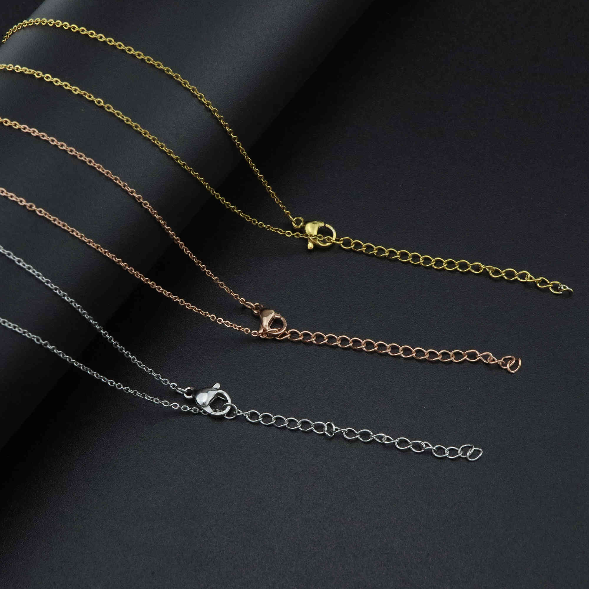 5Pcs 2MM Thick 16-22Inches Rose Gold Plated Stainless Steel O Chain Necklace DIY Supplies Findings 1320010-2 - Click Image to Close