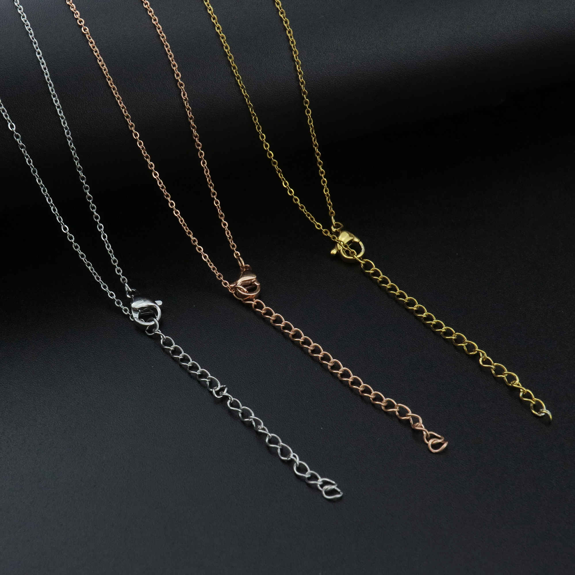 5Pcs 1MM Thick 16-22Inches Rose Gold Plated Stainless Steel O Chain Necklace DIY Supplies Findings 1320010-1 - Click Image to Close