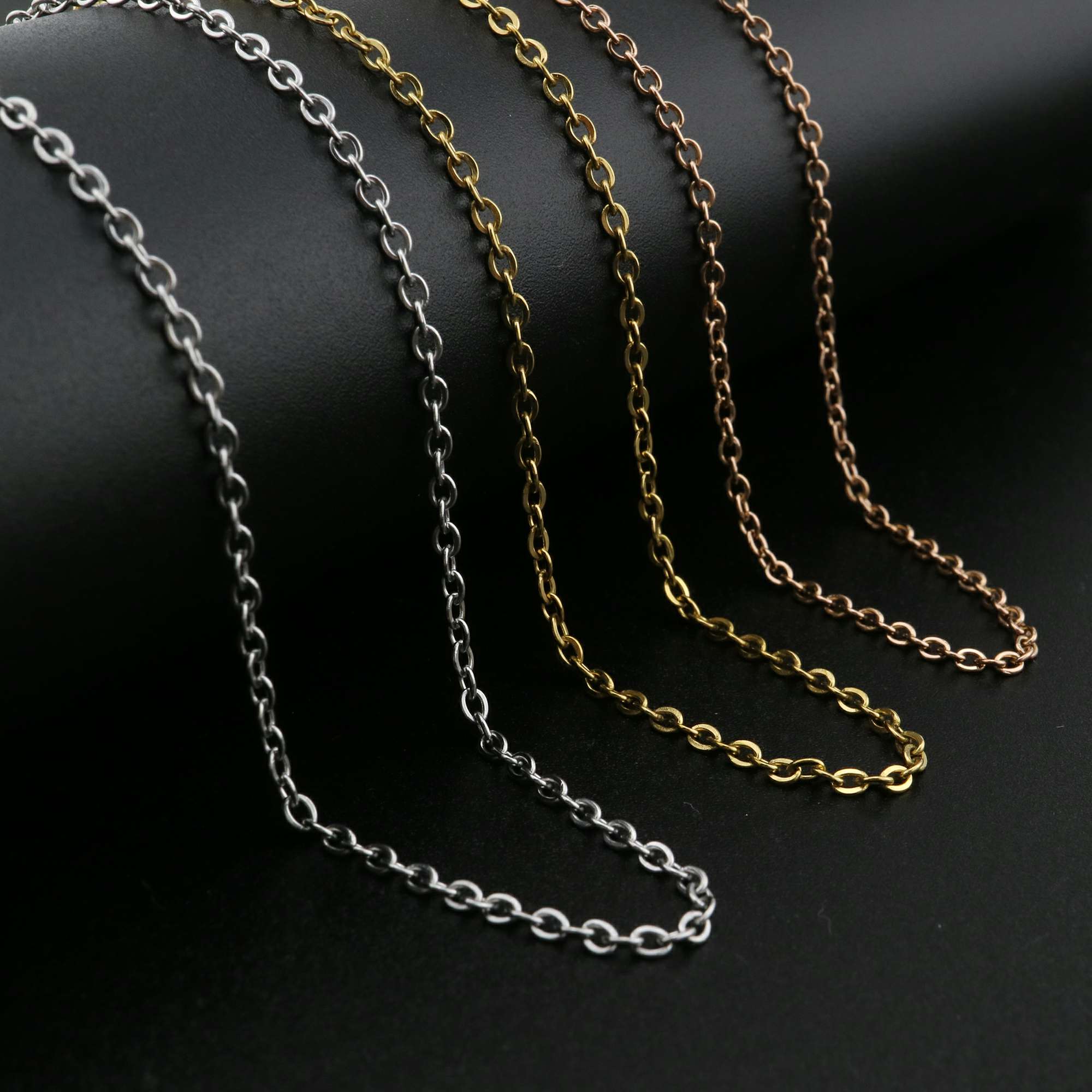 5Pcs 20Inches 2x3MM Rose Gold Plated Stainless Steel Necklace Chian DIY Supplies 1320014 - Click Image to Close