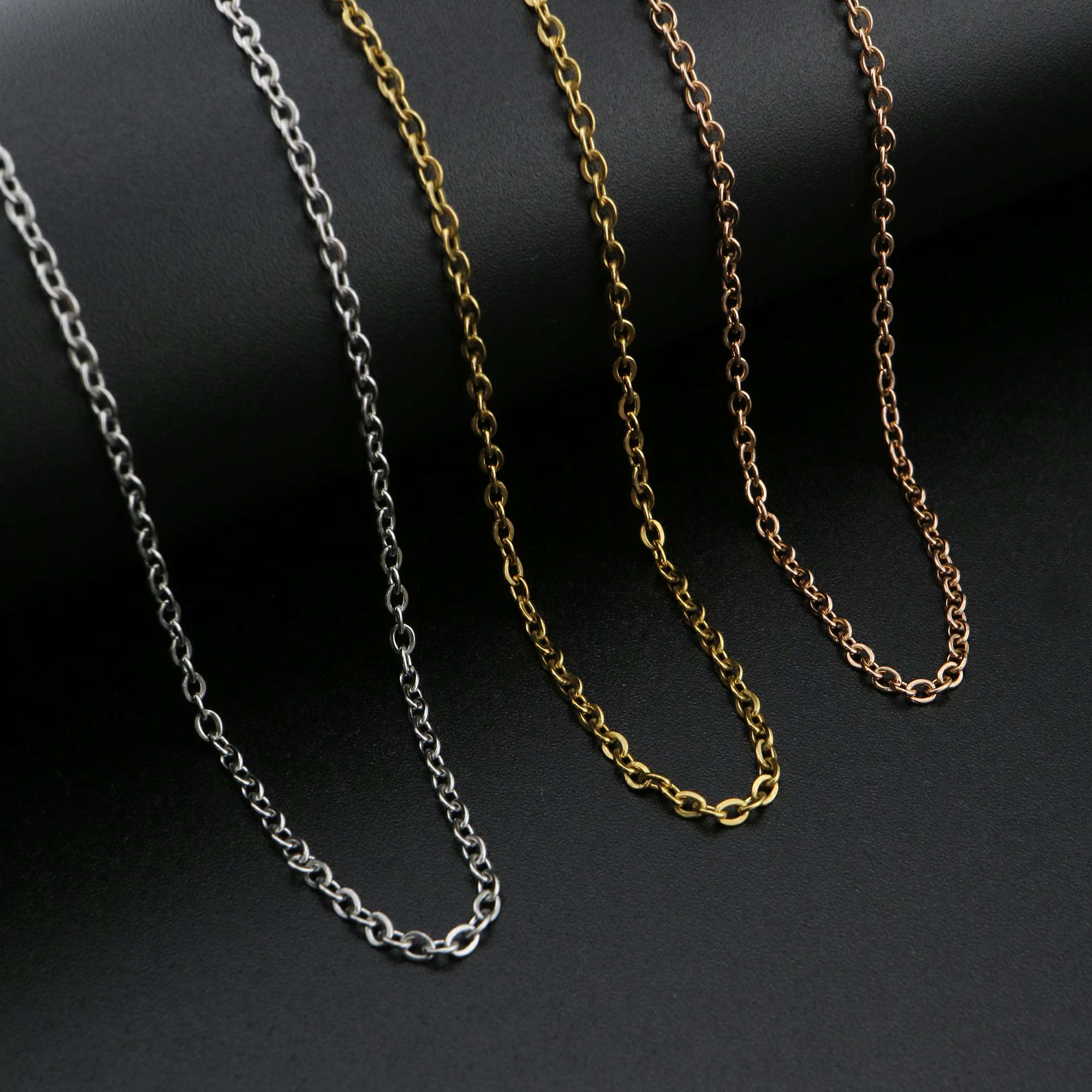 5Pcs 20Inches 2x3MM Rose Gold Plated Stainless Steel Necklace Chian DIY Supplies 1320014 - Click Image to Close