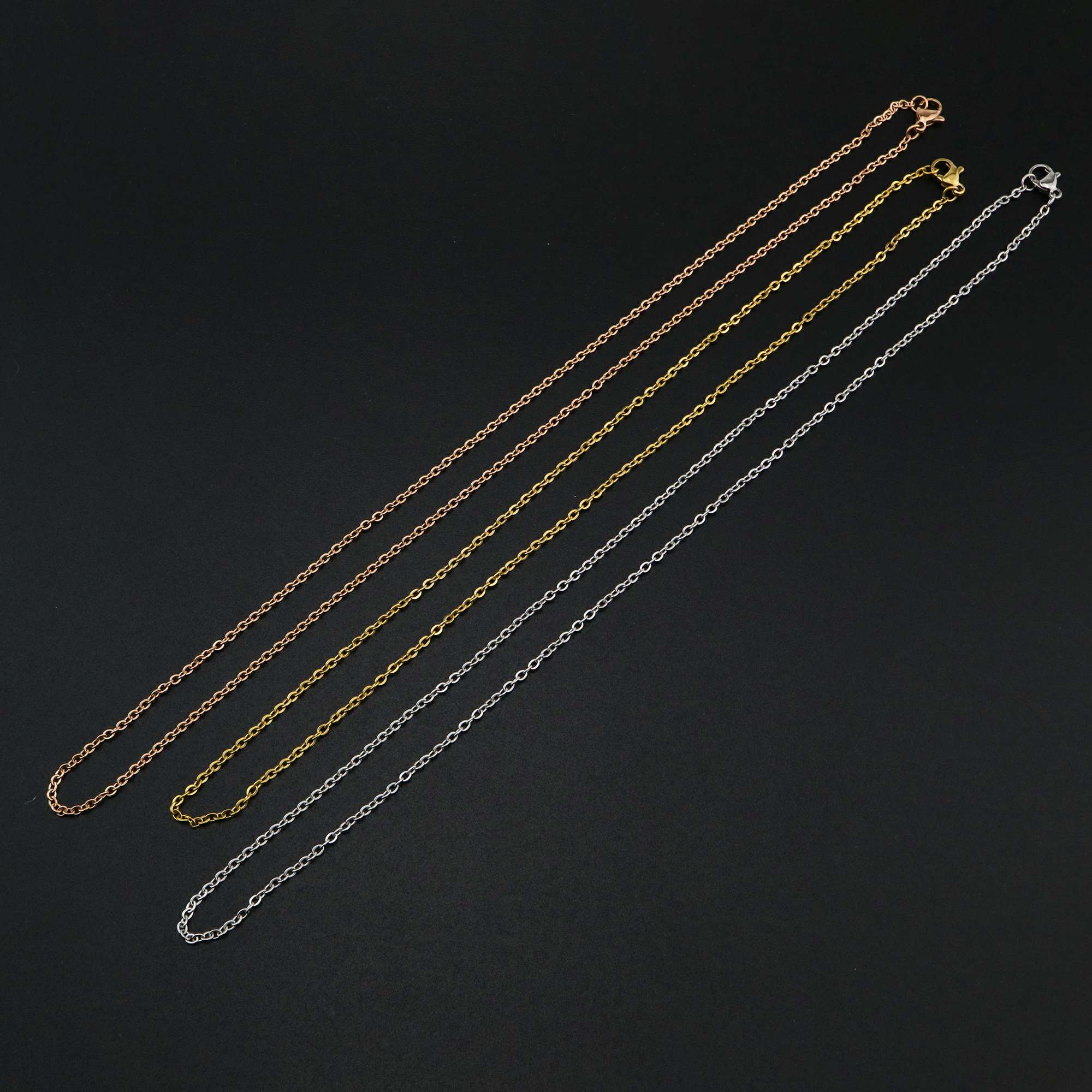 5Pcs 20Inches 2x3MM Rose Gold Plated Stainless Steel Necklace Chian DIY Supplies 1320014 - Click Image to Close