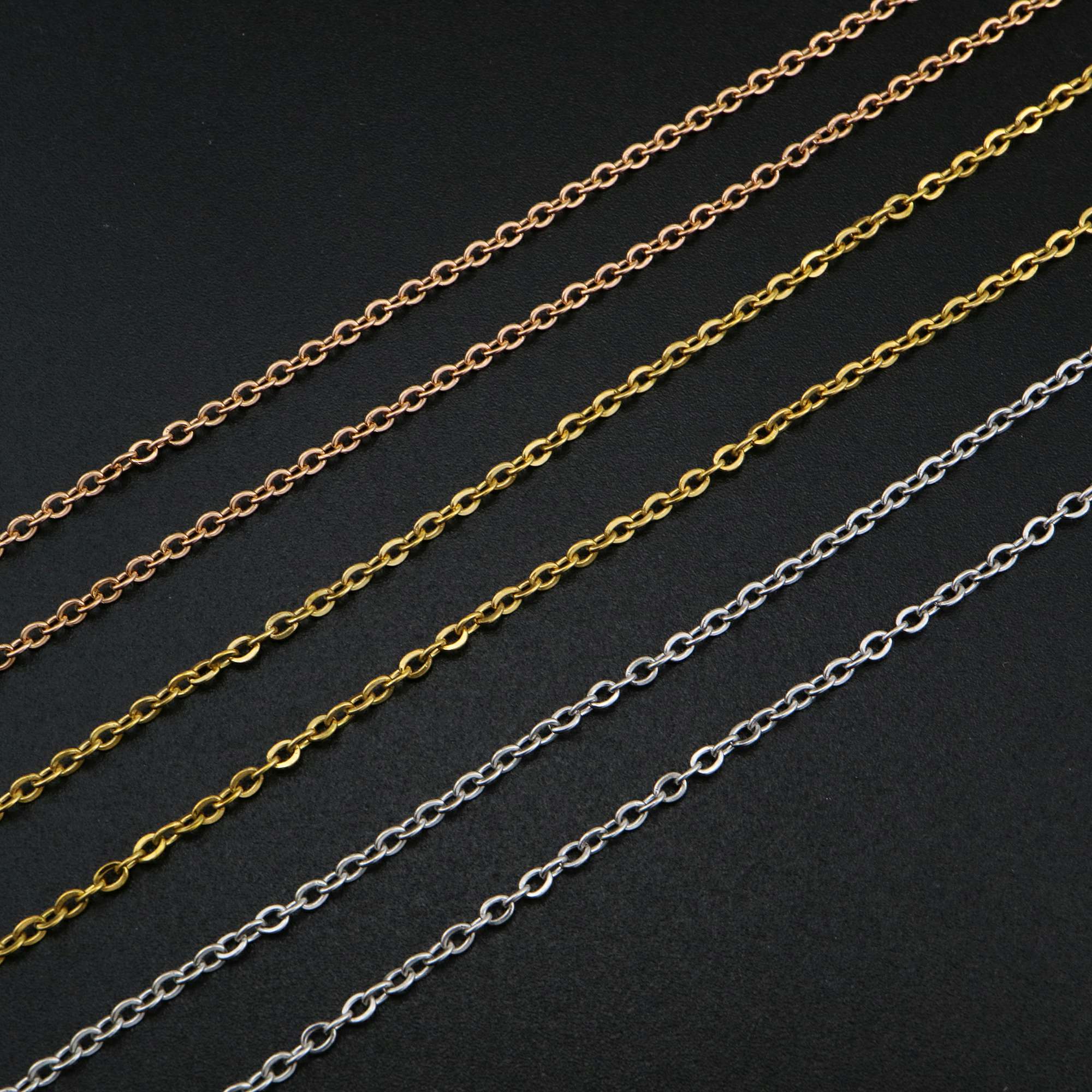 5Pcs 20Inches 2x3MM Rose Gold Plated Stainless Steel Necklace Chian DIY Supplies 1320014 - Click Image to Close