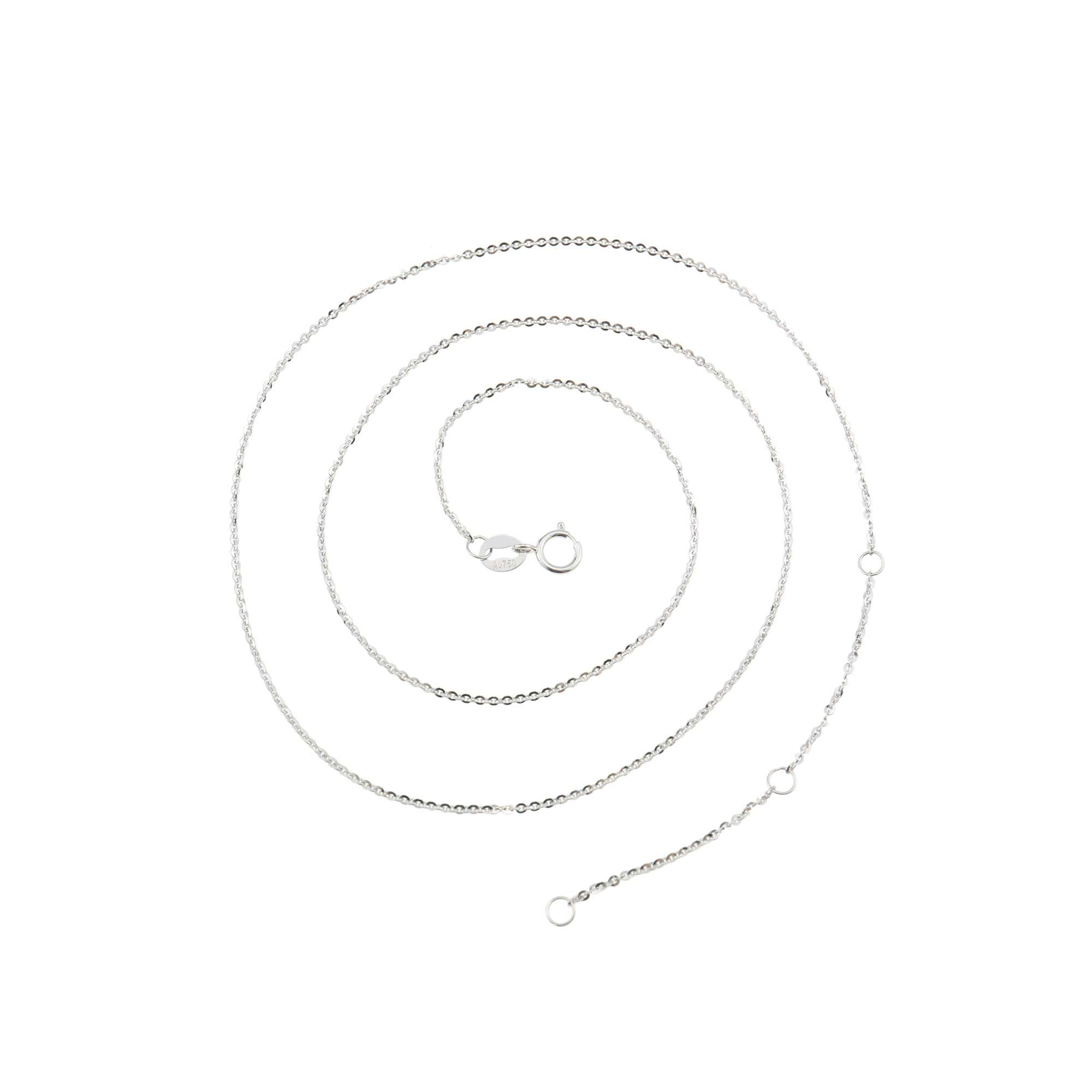 1Pcs Genuine 18K Solid Gold Necklace Adjustable Length Real 18K White Gold,Yellow Gold, Rose Gold Chain Au750 for Pendant 16-18'' 1320015 - Click Image to Close