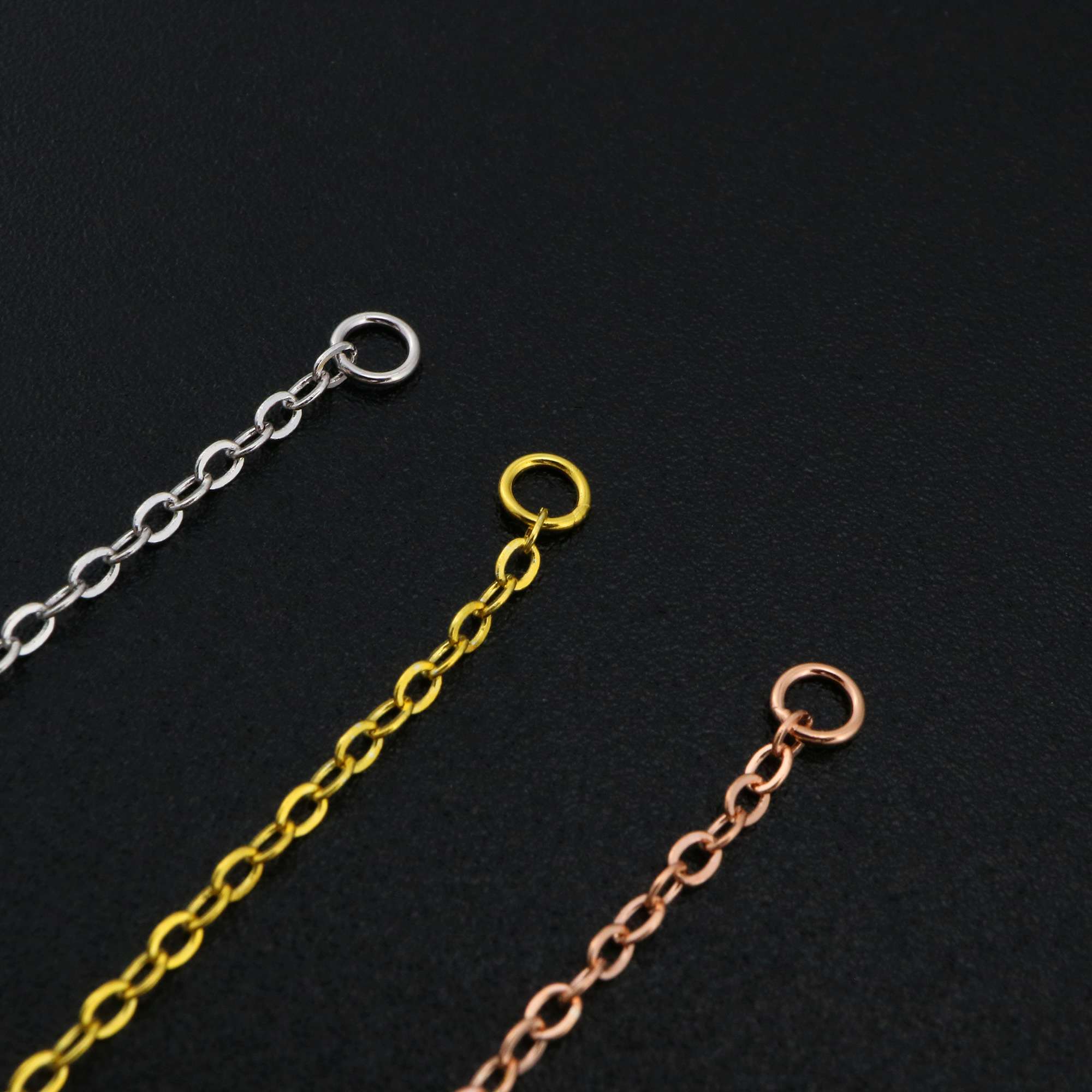 5pcs 3-8CM Extension Chain with Spring Ring Clasp for Necklace Rose Gold Plated Solid 925 Sterling Silver DIY Supplies 1320016 - Click Image to Close