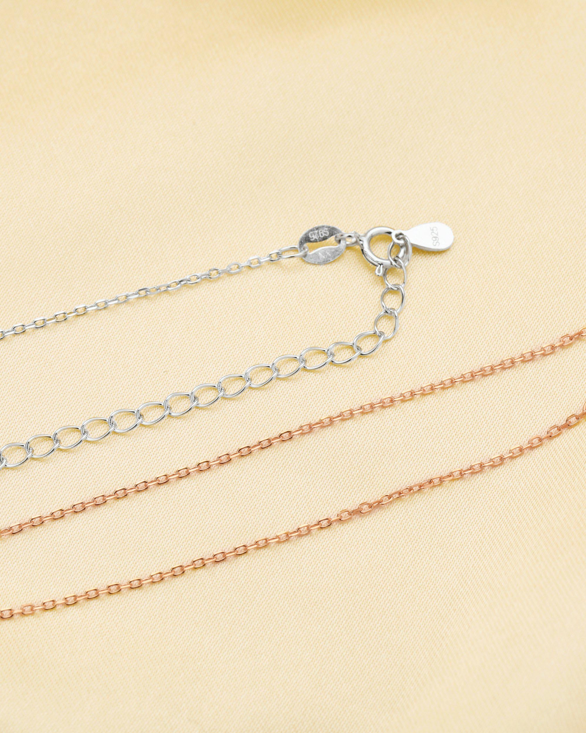 Simple Cable Oval Chain Necklace,Solid 925 Sterling Solid Silver Rose Gold Plated Necklace Chain,Oval Link O Chain 16Inches with 2 Inch Extension Chain 1320028 - Click Image to Close