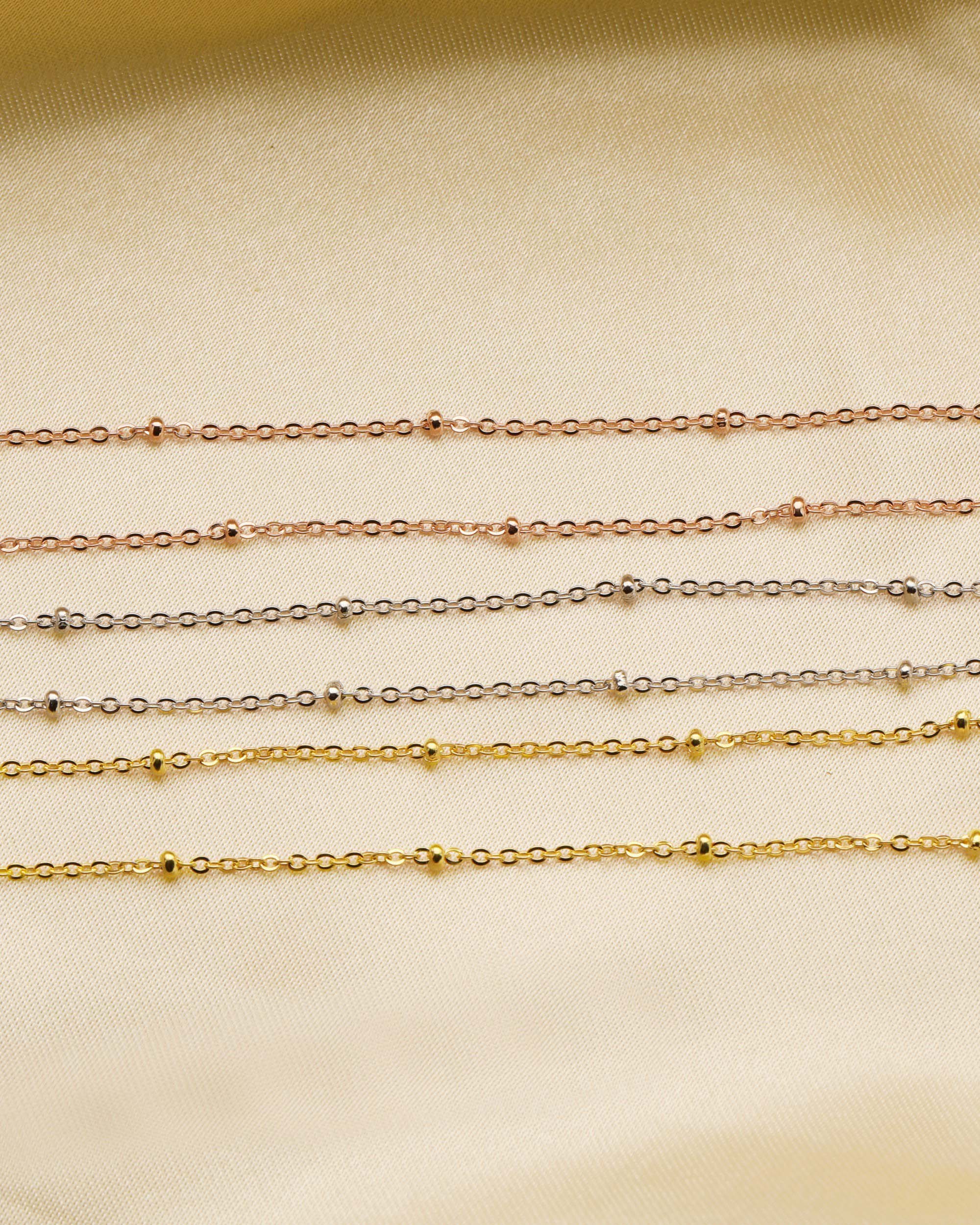 Cable 2MM Beads Chain Necklace,Solid 925 Solid Sterling Silver Rose Gold Plated Necklace Chain,Simple O Chain 16Inches with 2 Inch Extension Chain 1320029 - Click Image to Close
