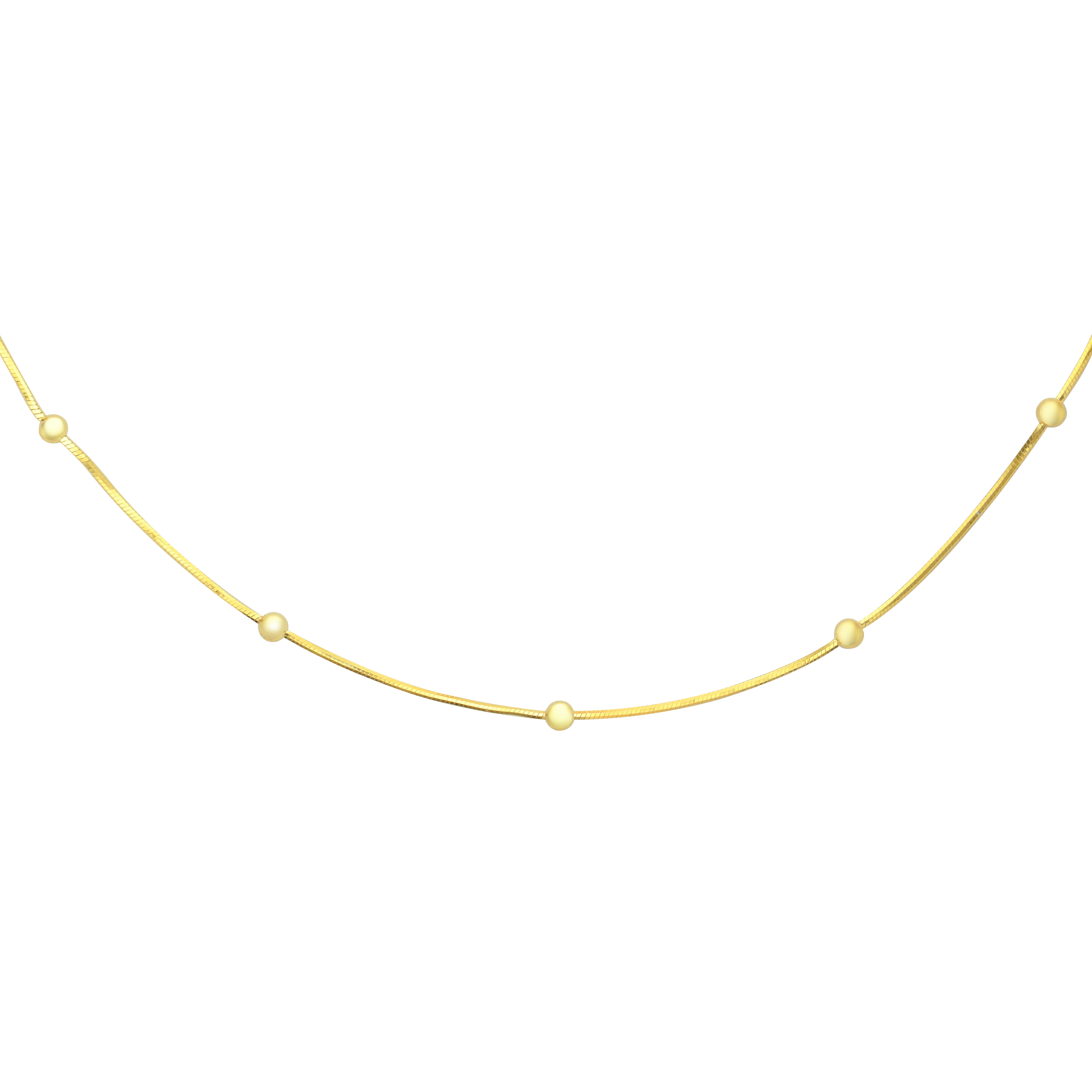 0.7MM Chain with 2MM Beads Necklace,Solid 925 Solid Sterling Silver Gold Plated Snake Necklace Chain 16Inches with 2Inch Extension Chain 1320032 - Click Image to Close
