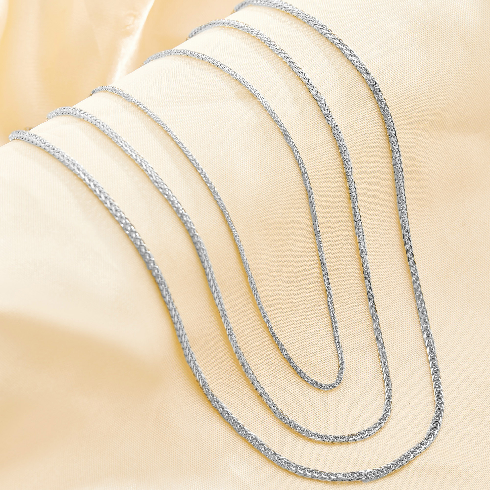 1PCS Chopin Chain Necklace,Solid 925 Sterling Silver Necklace,White Gold Plated Necklace Chian,DIY Simple Necklace Chain 1320038 - Click Image to Close