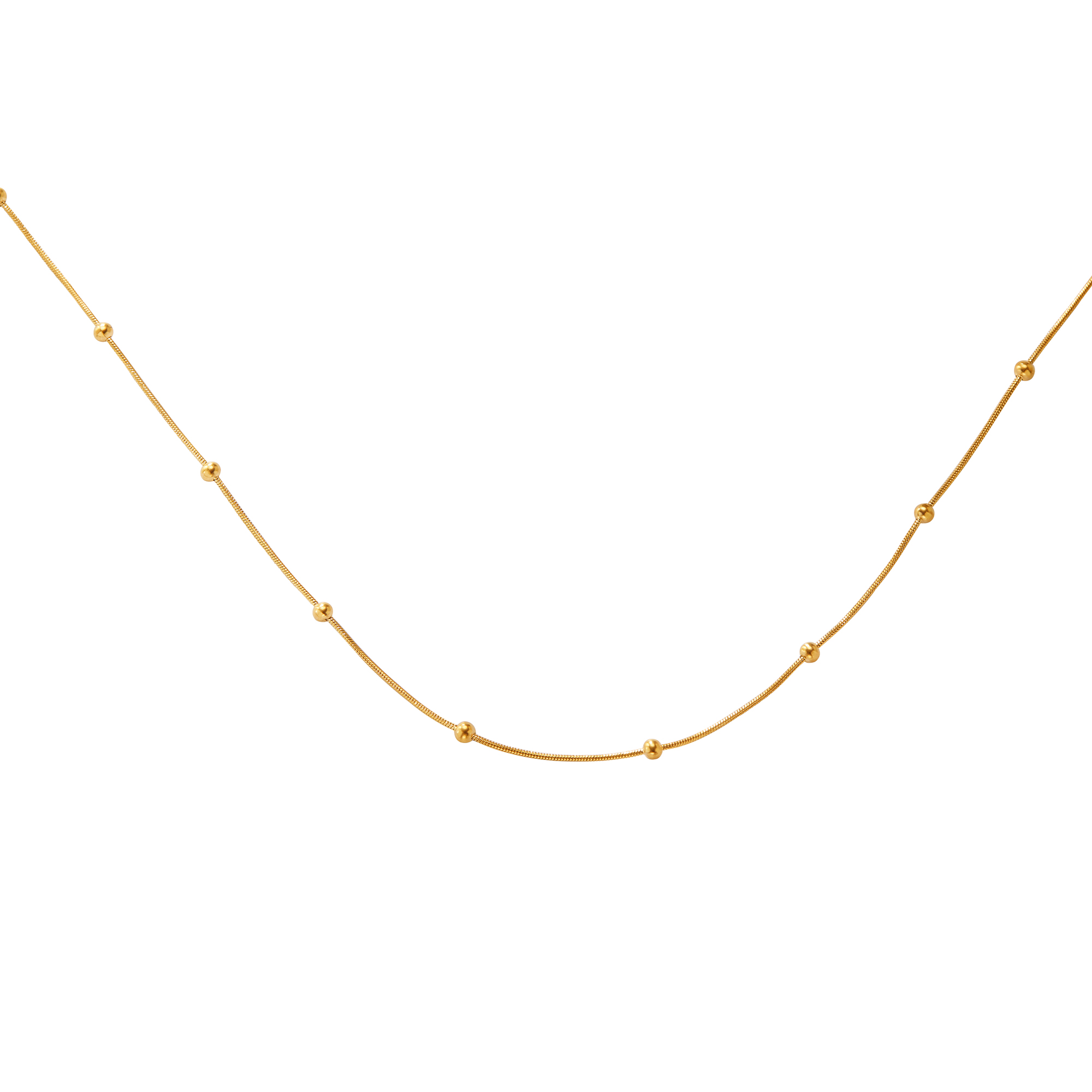 Simple Stainless Steel Beads Chain Necklace,Silver Rose Gold Black Stainless Steel Necklace Chain,Minimalist Beads Chain,DIY Necklace Supplies 1320051 - Click Image to Close