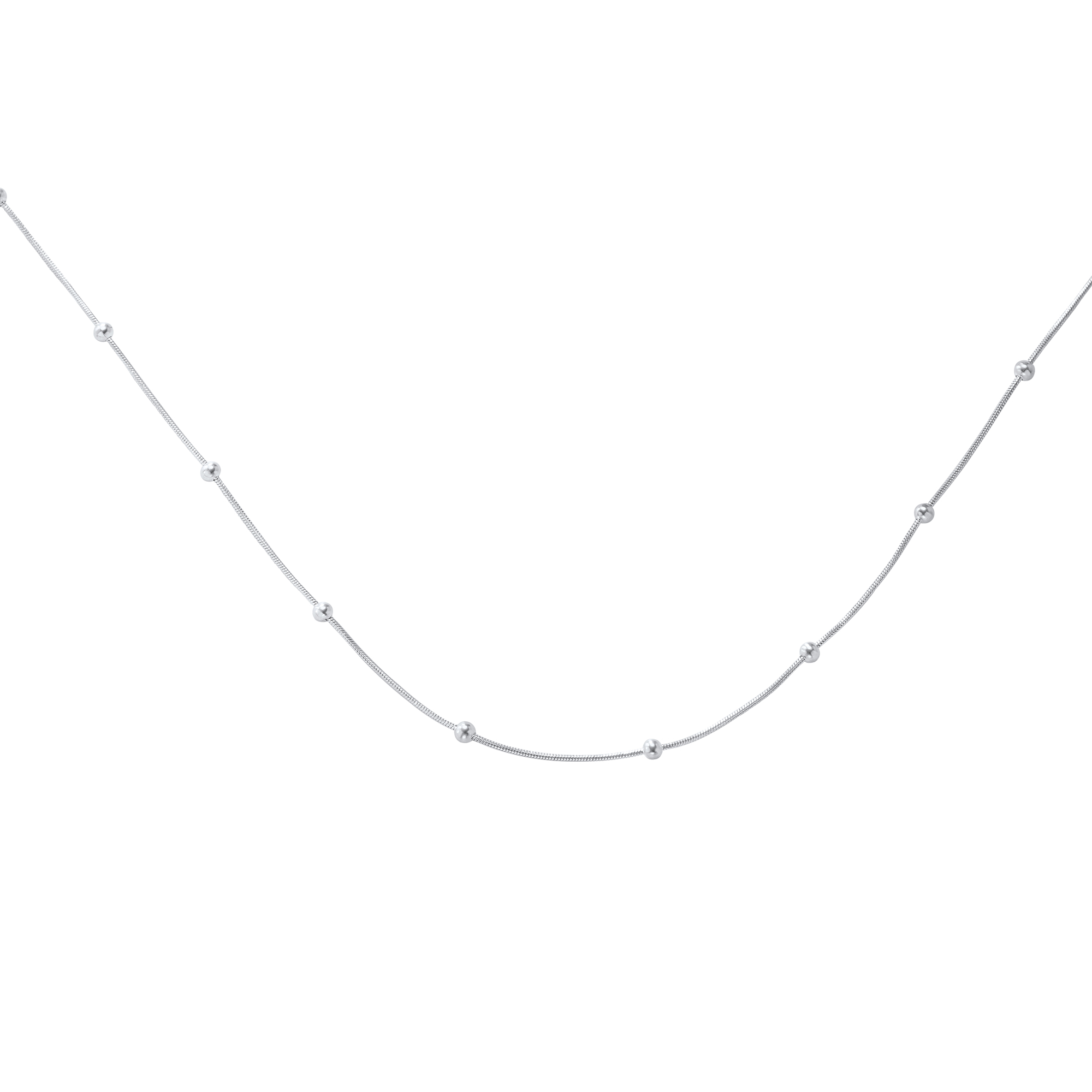 Simple Stainless Steel Beads Chain Necklace,Silver Rose Gold Black Stainless Steel Necklace Chain,Minimalist Beads Chain,DIY Necklace Supplies 1320051 - Click Image to Close