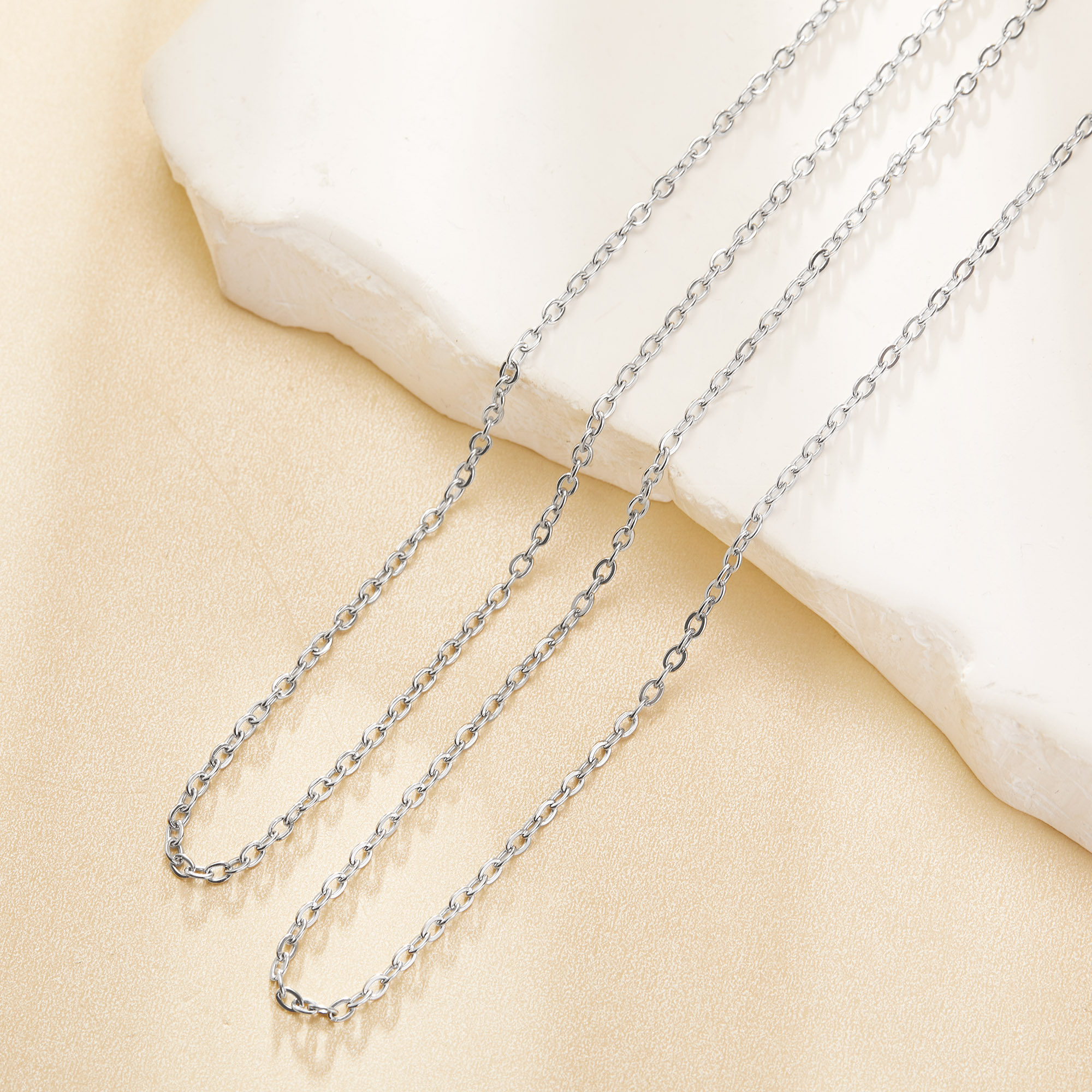 2MM Thick Simple Cable Chain Necklace,Stainless Steel Chain Necklace,Minimalist Choker Necklace,DIY Necklace Supplies 1320055