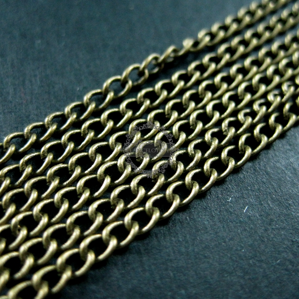 6pcs 70cm 2x3mm ring vintage style antiqued brass bronze necklace chain DIY supplies 1321007-2 - Click Image to Close