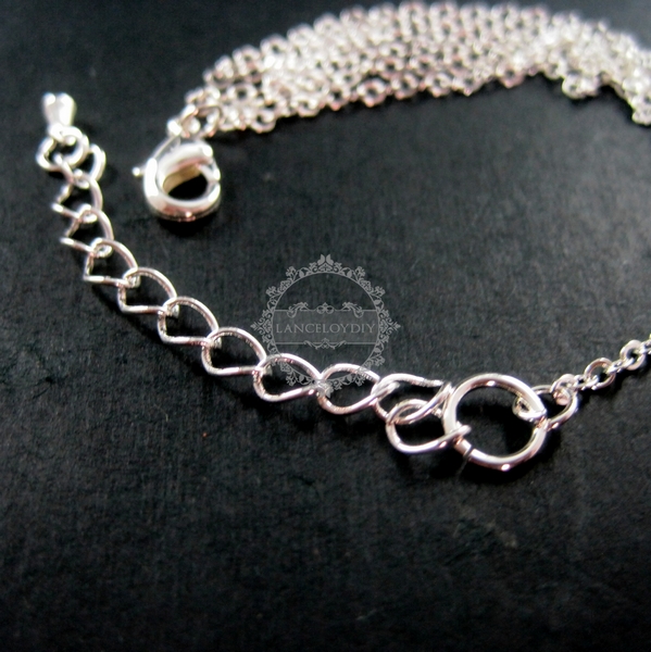 6pcs 18inch 1x2mm silver plated oval link DIY necklace chain supplies 1322019 - Click Image to Close