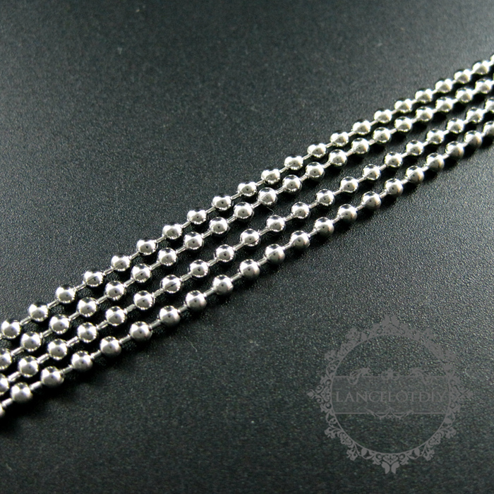 5pcs 2.4mm beads 60cm stainless steel necklace chain DIY necklace supplies findings 1322039 - Click Image to Close
