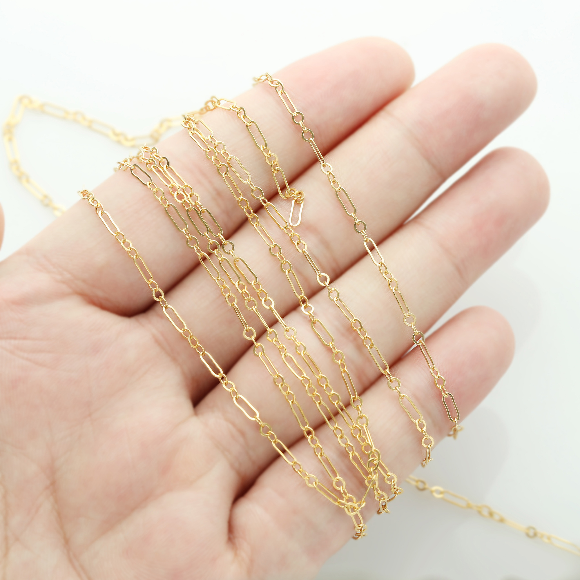 0.5Meter Oval Link Paperclip Chain Necklace,14k Gold Filled Necklace Chain,Simple Necklace Chain,DIY Necklace Supplies 1325013 - Click Image to Close