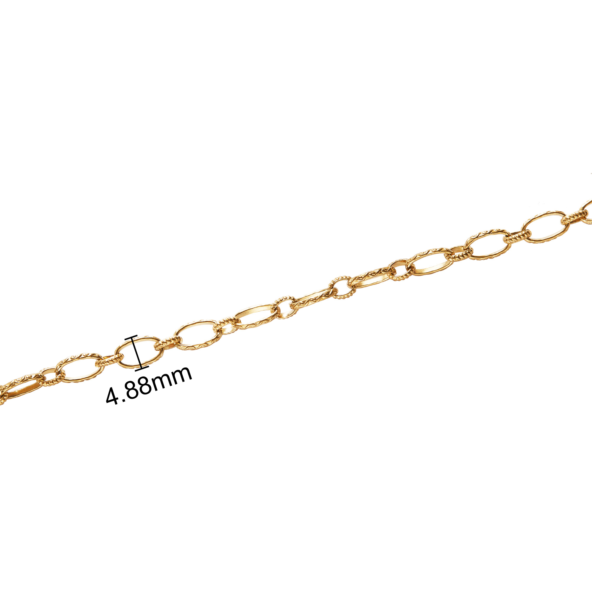 1 Meter 4.88MM Wide Gold Plated Stainless Steel Necklace,Oval Cable Chain,Simple Choker Necklace,DIY Loose Chain Necklace Supplies 1325014