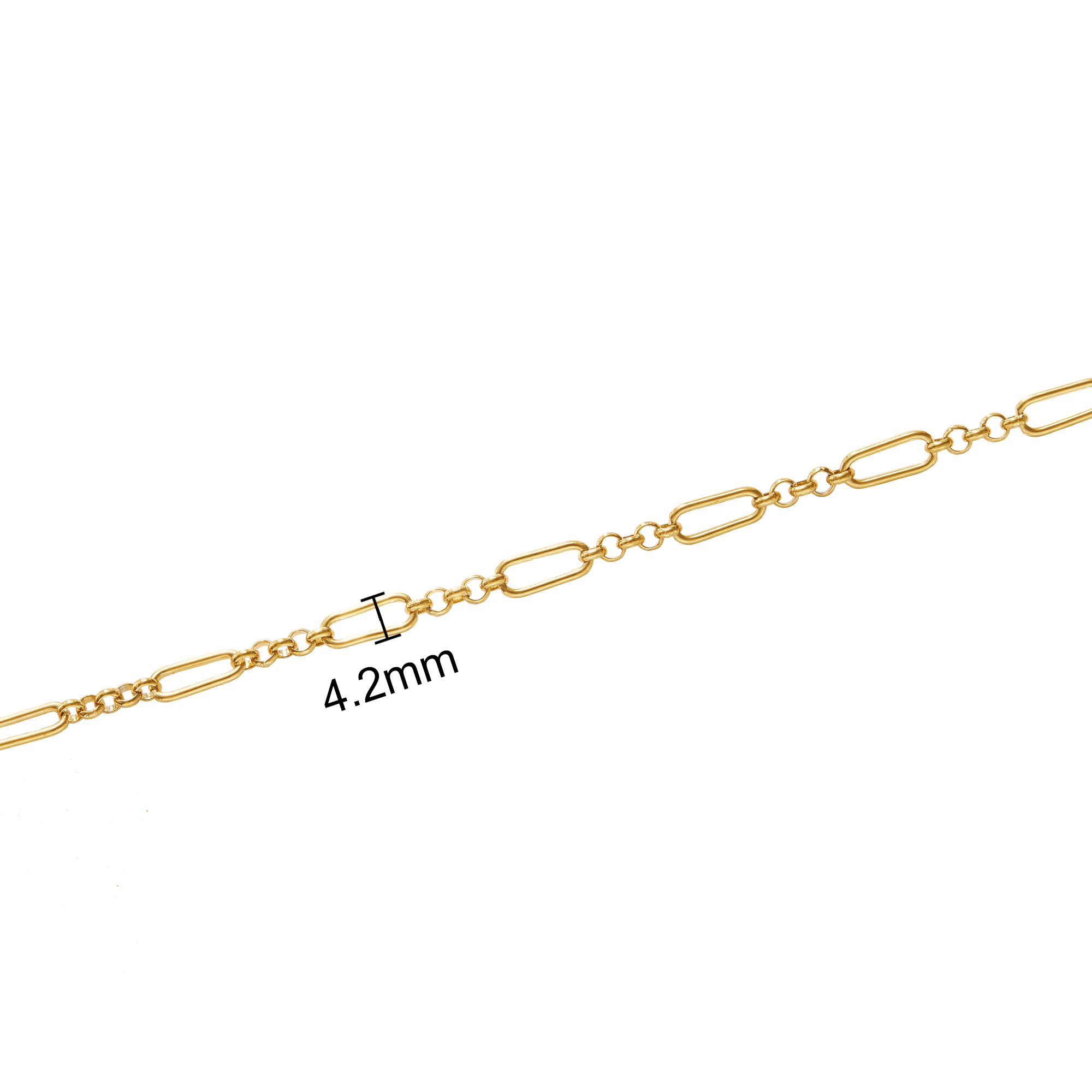 1 Meter 4.2MM Wide Gold Plated Stainless Steel Necklace,Cable Chain,Simple Chunky Choker Necklace,DIY Loose Chain Necklace Supplies 1325016