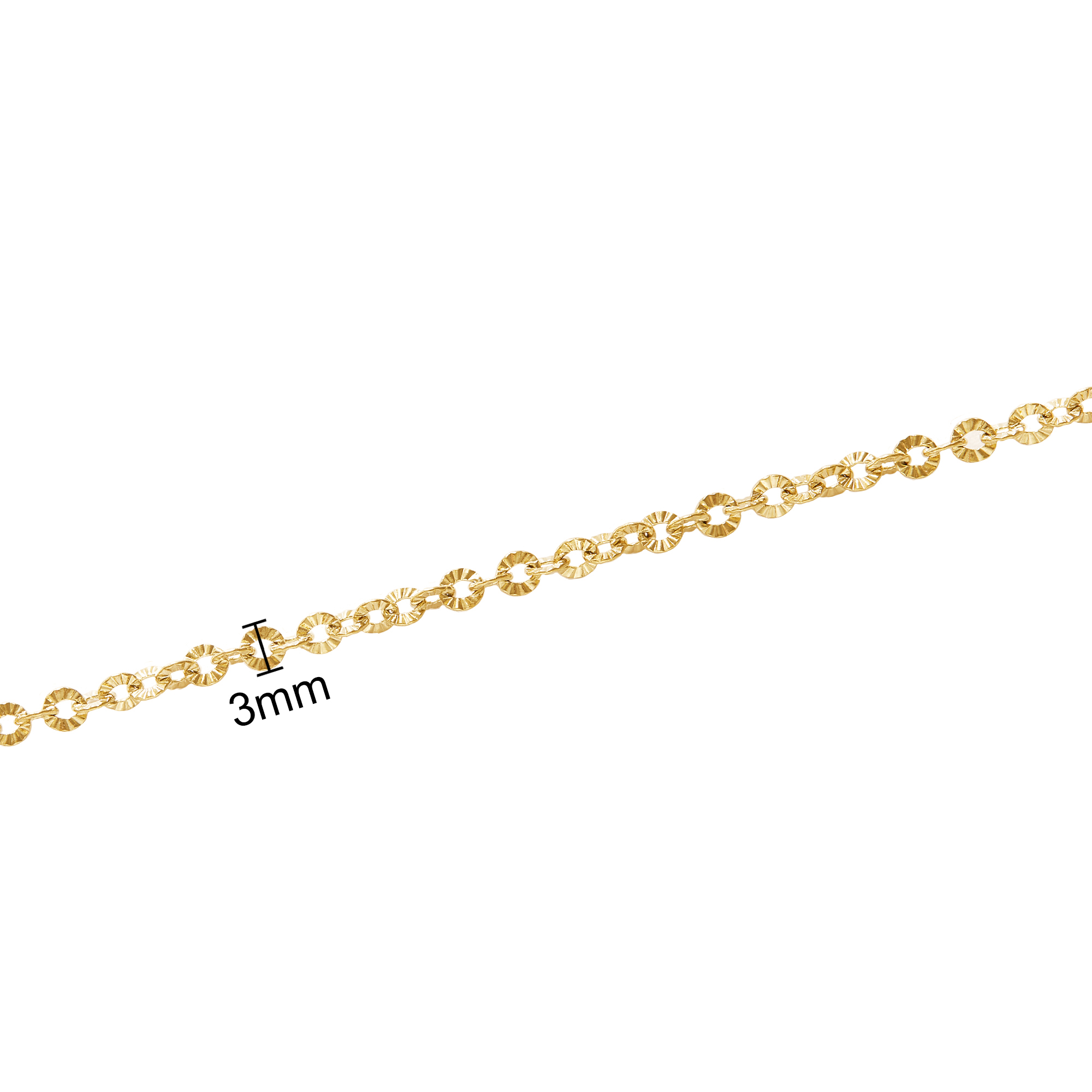 1 Meter 3MM Wide Gold Plated Stainless Steel Necklace,Round Cable Chain,Simple Choker Necklace,DIY Loose Chain Necklace Supplies 1325017