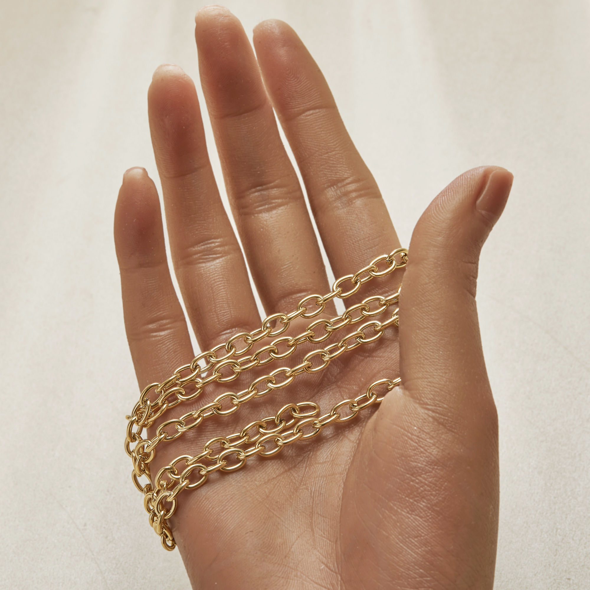 1 Meter 5MM Wide Gold Plated Stainless Steel Necklace,Oval Cable Chain,Simple Choker Necklace,DIY Loose Chain Necklace Supplies 1325018