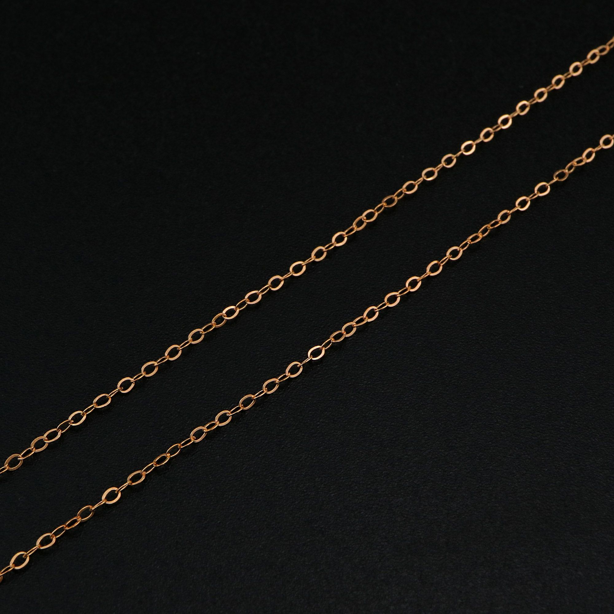 1.3MM 14K Rose Gold Filled Necklace O Chain DIY Supplies Findings 1329004 - Click Image to Close
