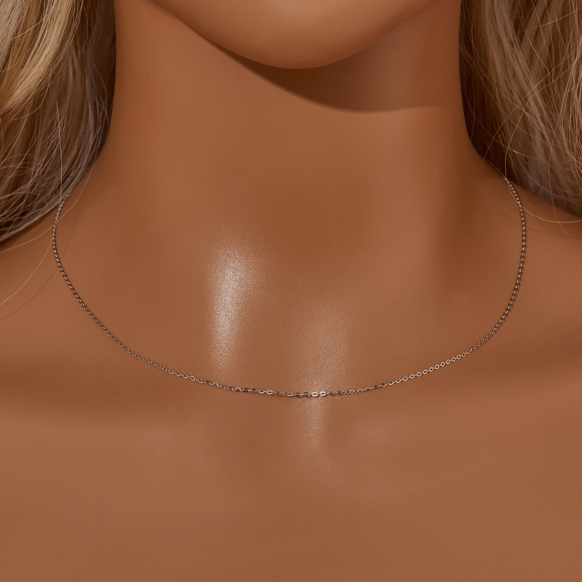 0.9MM Solid 18K Rose Gold Necklace,Au750 Necklace,18K Gold Cable Necklace,DIY Necklace Chain Supplies 16''+2'' 1329006 - Click Image to Close