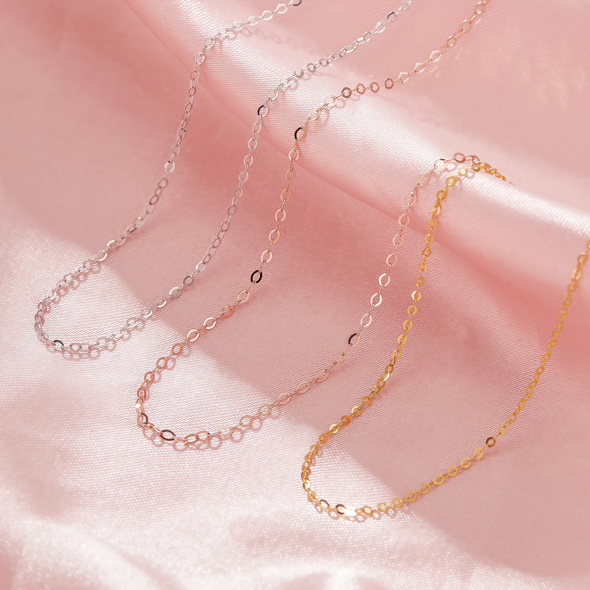 0.9MM Solid 18K Rose Gold Necklace,Au750 Necklace,18K Gold Cable Necklace,DIY Necklace Chain Supplies 16''+2'' 1329006 - Click Image to Close