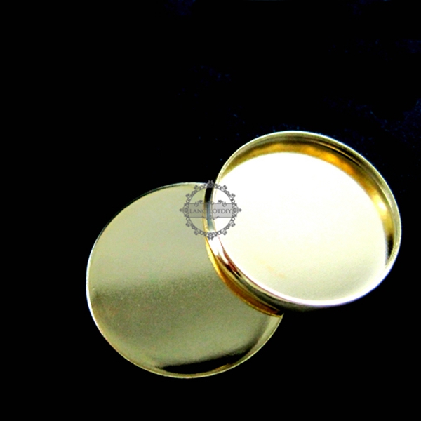 10pcs 16MM setting size simple 14K light gold plated round pendant charm bezel base DIY supplies 1411115 - Click Image to Close