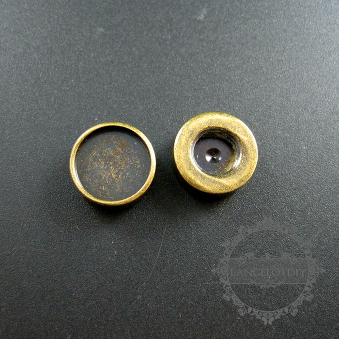 5pcs Screw Change Series 12mm setting size screwed bezel antiqued bronze brass DIY tray for ring,cufflink,bracelet supplies jewelry findings 1411158 - Click Image to Close