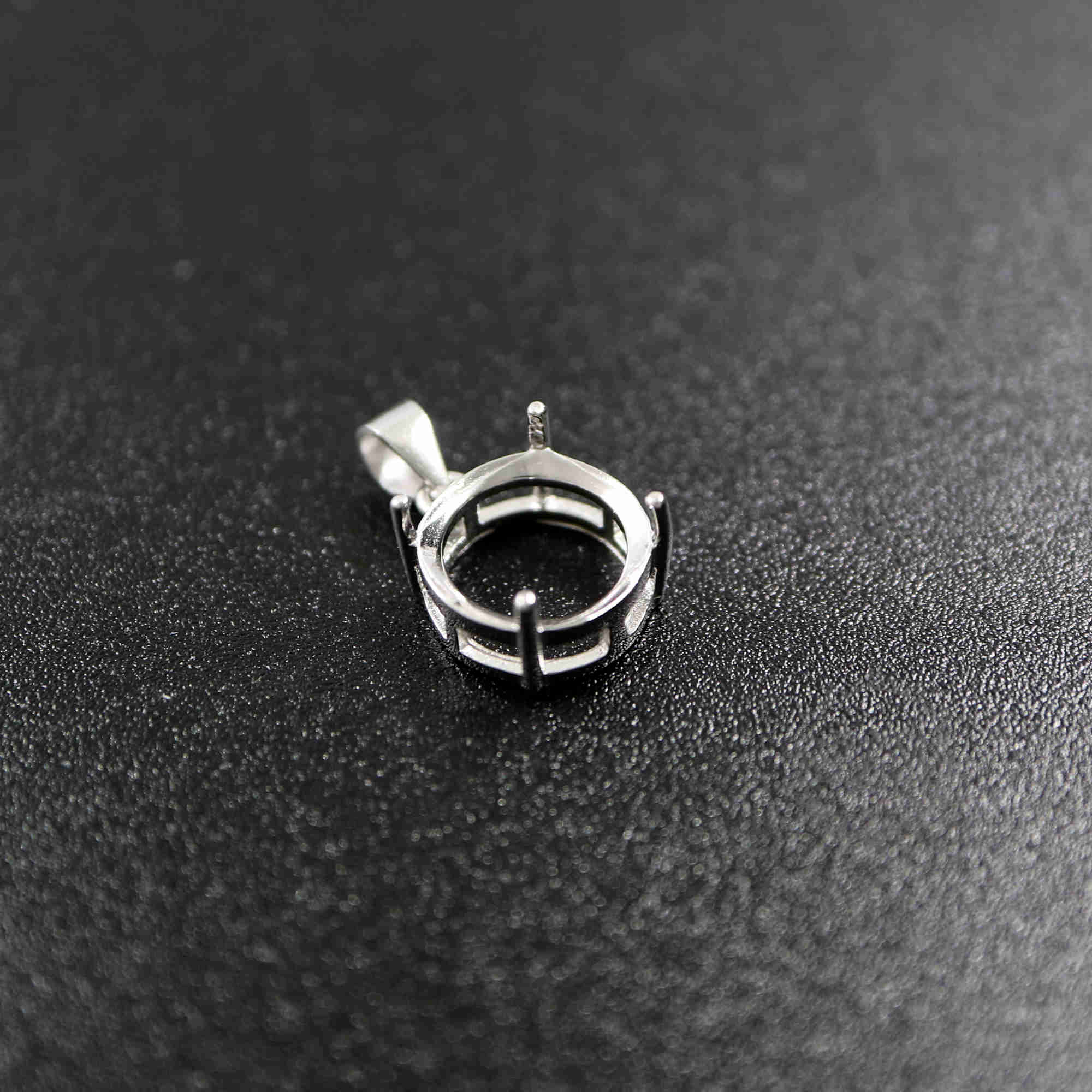 1Pcs 3-20MM Simple Round Prong Bezel Settings For Cz Stone Solid 925 Sterling Silver DIY Pendant Charm Tray 1411206 - Click Image to Close