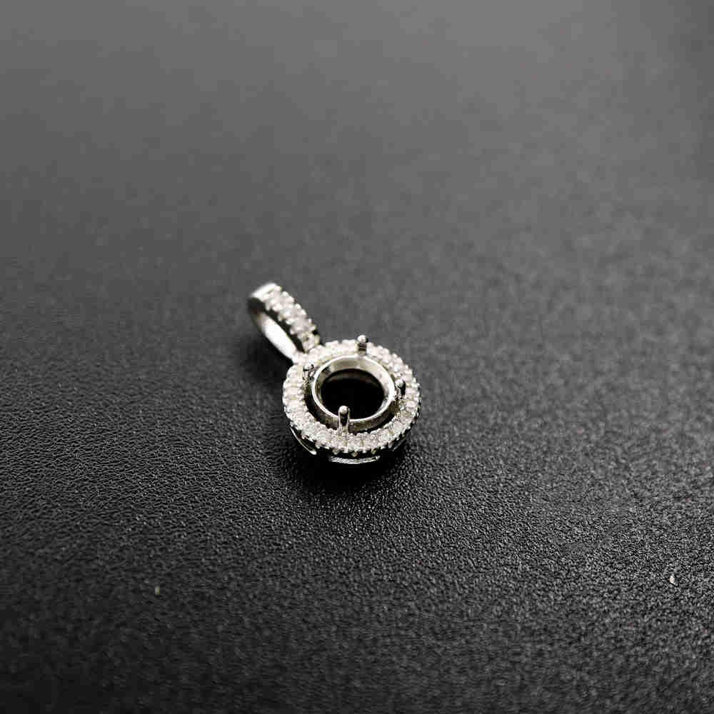 1Pcs 6-8MM Simple Round Prong Bezel Settings For Cz Stone Solid 925 Sterling Silver DIY Pendant Charm Tray 1411207 - Click Image to Close