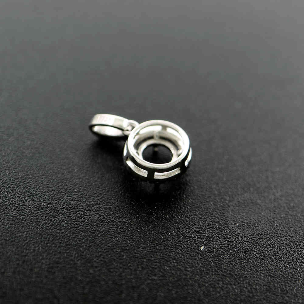 1Pcs 6-8MM Simple Round Prong Bezel Settings For Cz Stone Solid 925 Sterling Silver DIY Pendant Charm Tray 1411207 - Click Image to Close