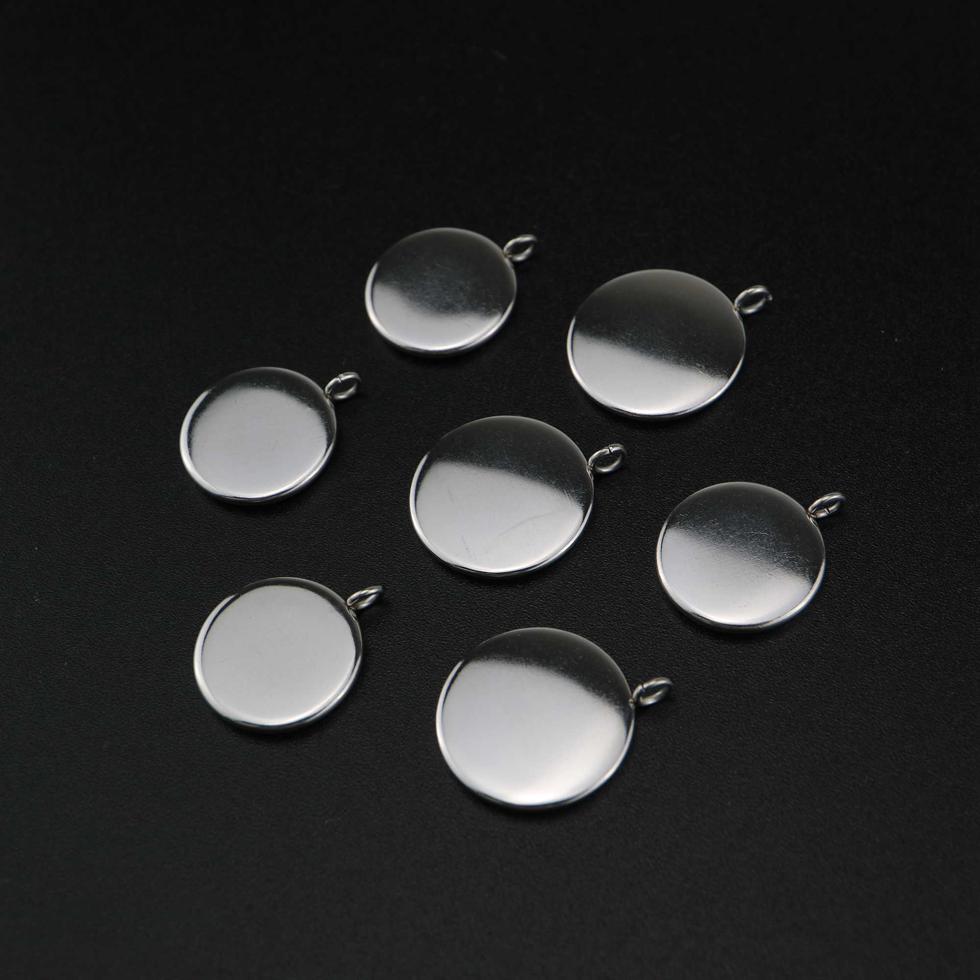 10Pcs 6-20MM Stainless Steel Round Bezel Pendant Settings for Cabochon DIY Jewelry Supplies 1411251 - Click Image to Close
