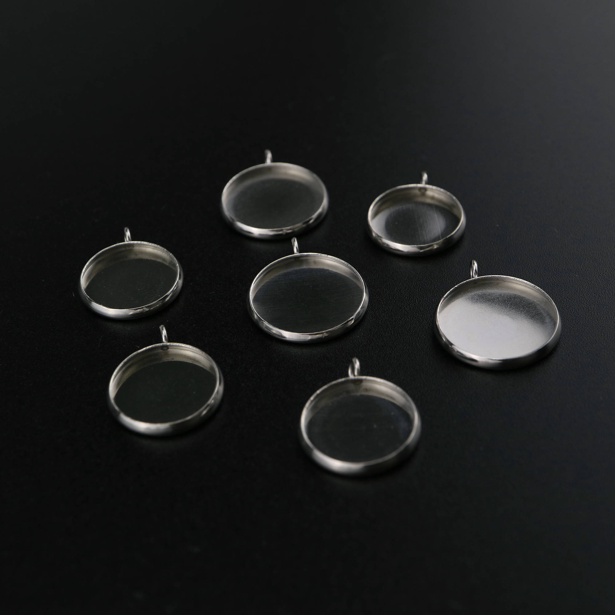 10Pcs 6-20MM Stainless Steel Round Bezel Pendant Settings for Cabochon DIY Jewelry Supplies 1411251 - Click Image to Close