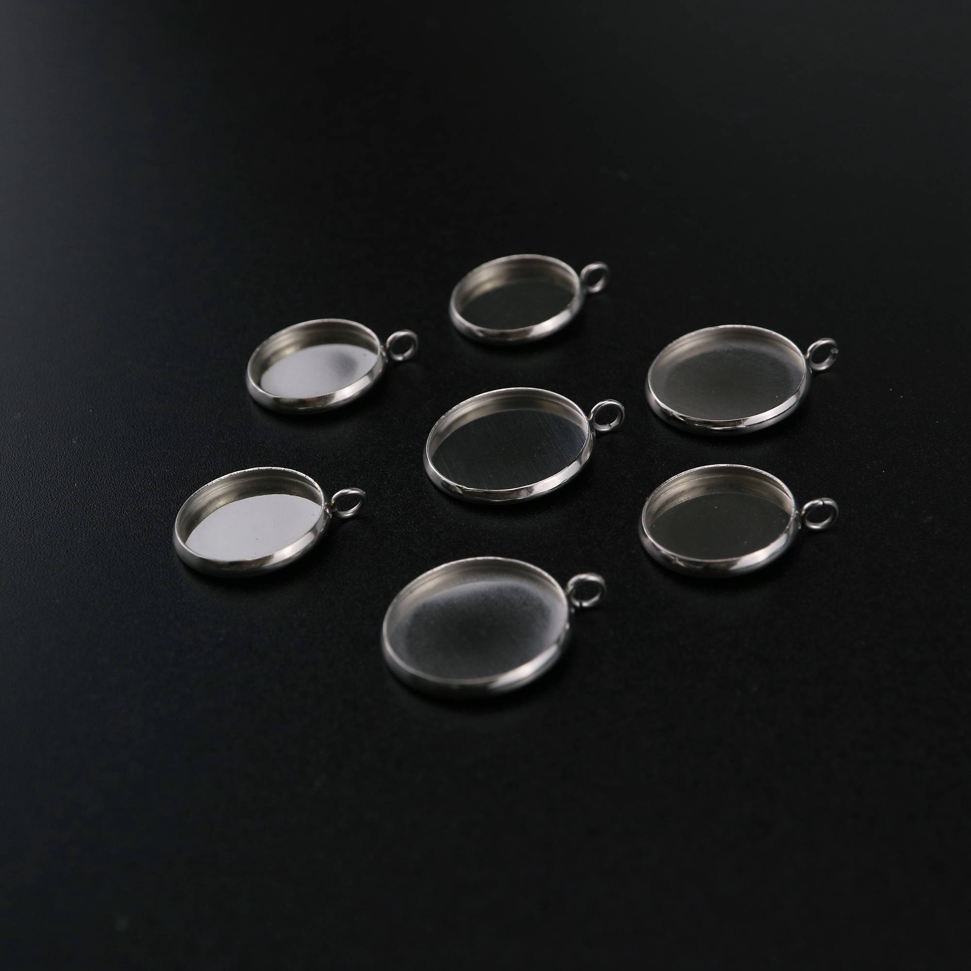 10Pcs 6-20MM Stainless Steel Round Bezel Pendant Settings for Cabochon DIY Jewelry Supplies 1411251 - Click Image to Close