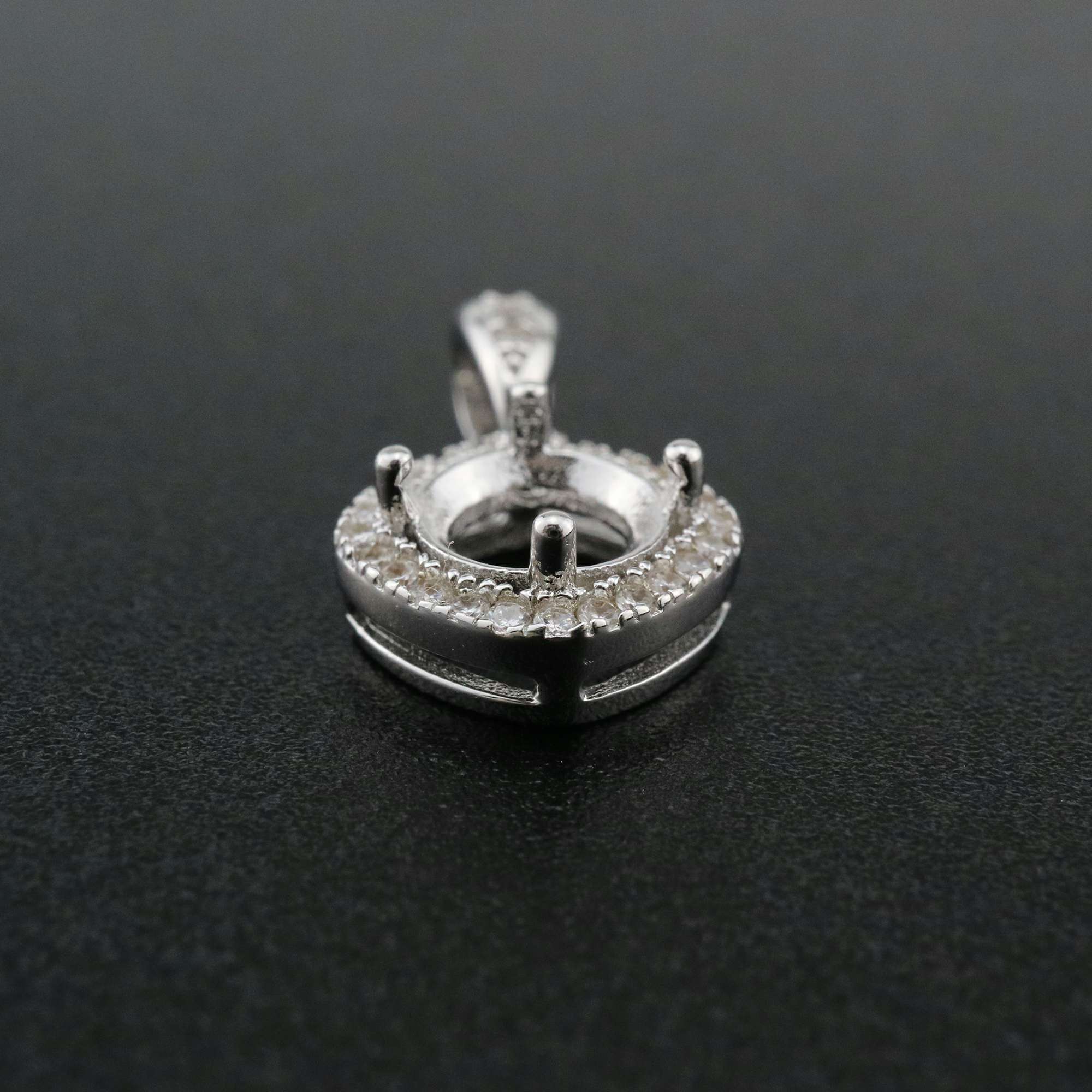 1Pcs 6.5MM Round Prong Pendant Settings Solid 925 Sterling Silver Gesmtone Charm Bezel Tray DIY Supplies 1411253 - Click Image to Close