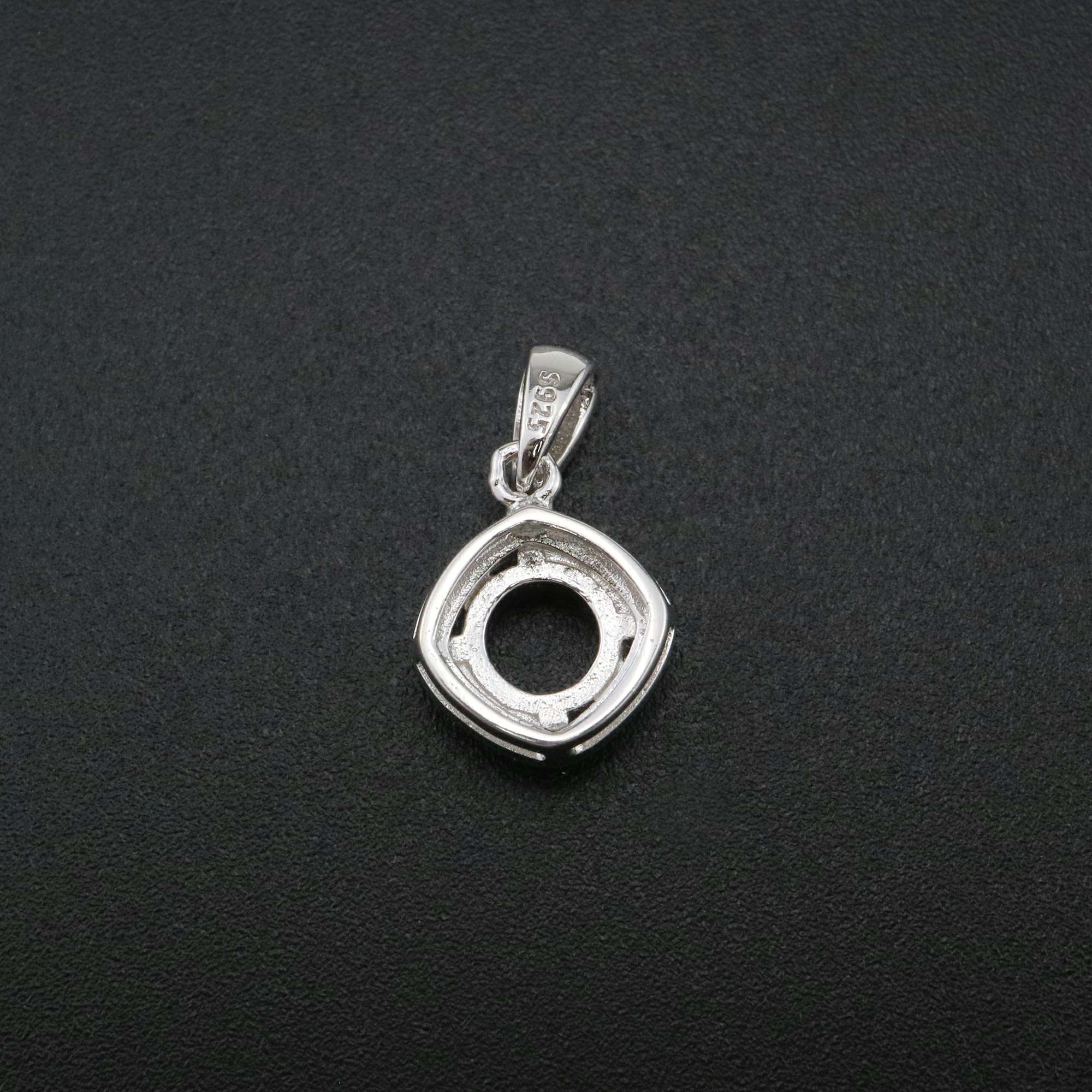 1Pcs 6.5MM Round Prong Pendant Settings Solid 925 Sterling Silver Gesmtone Charm Bezel Tray DIY Supplies 1411253 - Click Image to Close