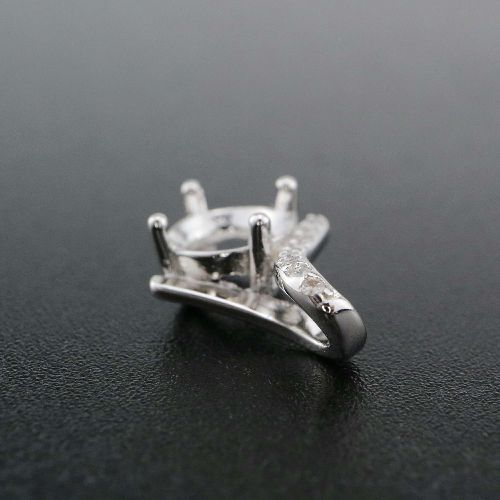 1Pcs 6-8MM Round Prong Pendant Settings Solid 925 Sterling Silver Gesmtone Charm Bezel Tray DIY Supplies 1411256 - Click Image to Close