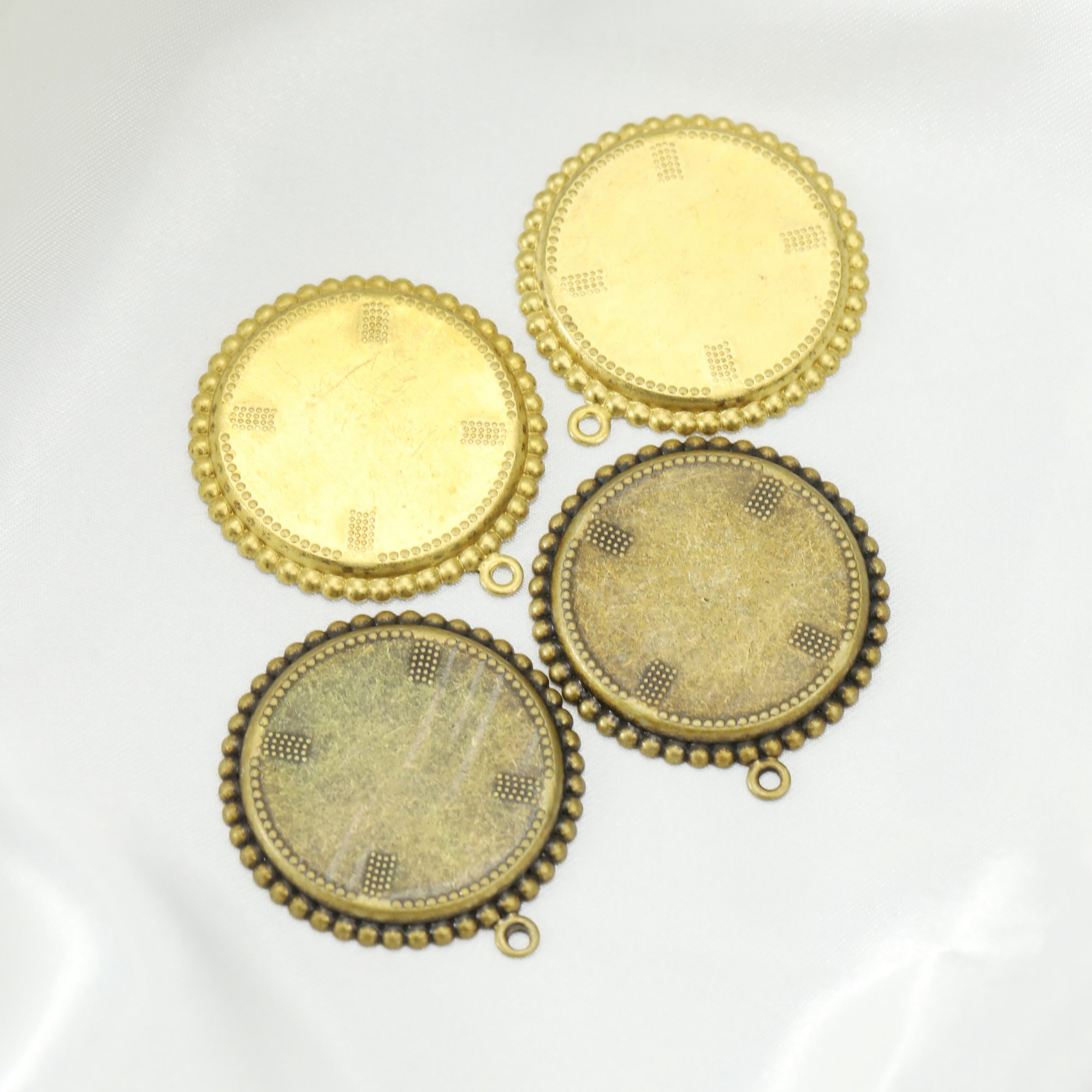 20Pcs 25MM Round Brass Bronze Antiqued Pendant Bezel Settings DIY Jewelry Supplies 1411307 - Click Image to Close