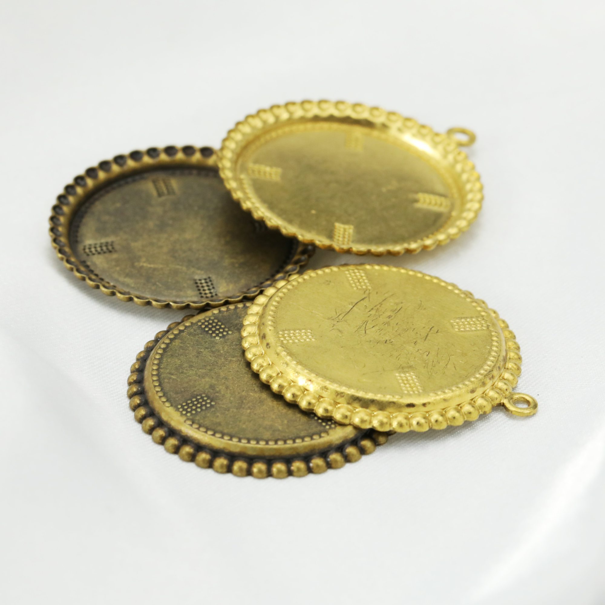 20Pcs 25MM Round Brass Bronze Antiqued Pendant Bezel Settings DIY Jewelry Supplies 1411307 - Click Image to Close
