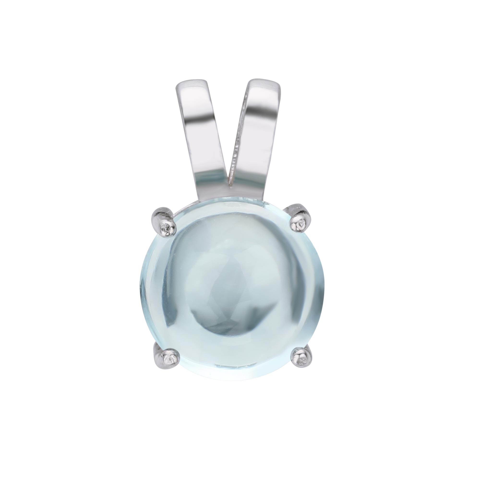 8MM Round Sky Blue Topaz Birthstone Pendant Charm,Solid 925 Sterling Silver Charm,November Birthstone Pendant,DIY Birthstone Jewelry 1411323 - Click Image to Close