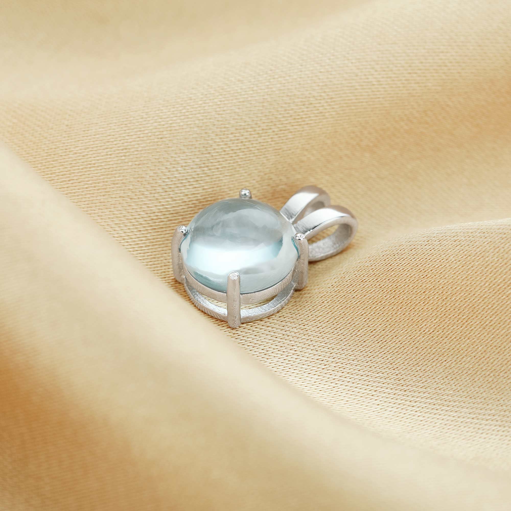 8MM Round Sky Blue Topaz Birthstone Pendant Charm,Solid 925 Sterling Silver Charm,November Birthstone Pendant,DIY Birthstone Jewelry 1411323 - Click Image to Close